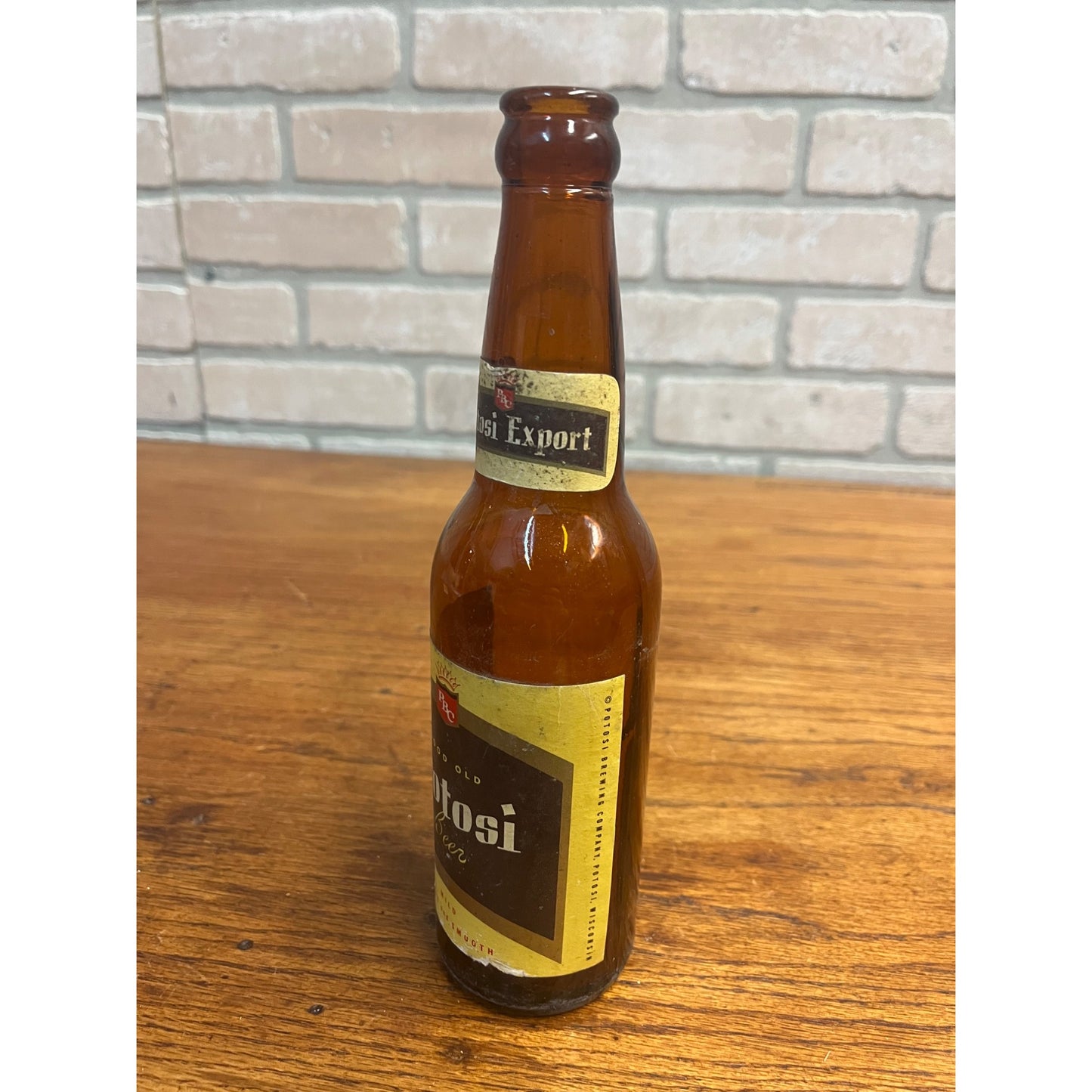 Vintage 1950s Good Old Potosi Export Brew 12 Oz Paper Label Beer Bottle