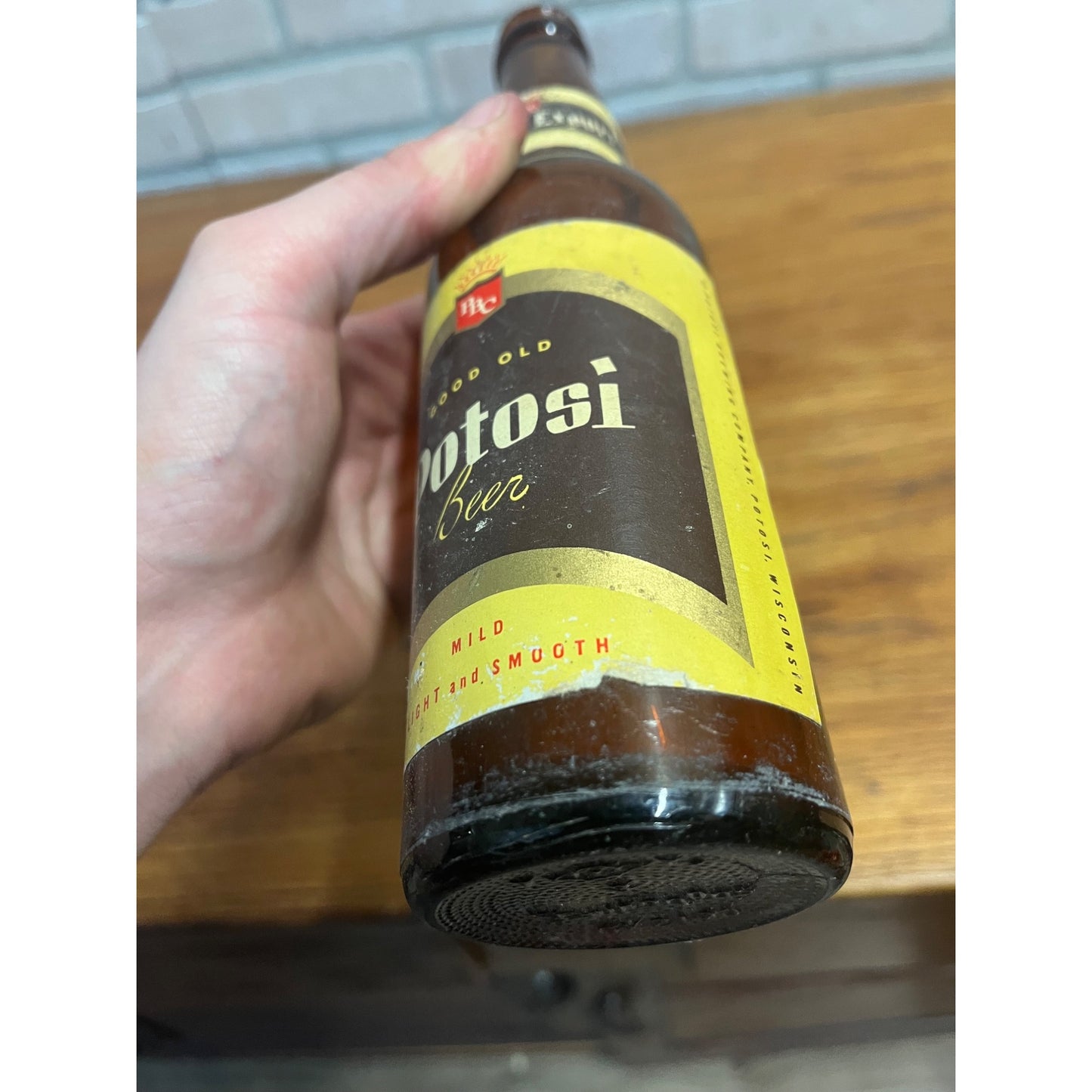 Vintage 1950s Good Old Potosi Export Brew 12 Oz Paper Label Beer Bottle