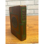 Vintage Miniature Book Savings Bank Citizens State Bank Shawano Wisconsin No Key Leather-Wrapped
