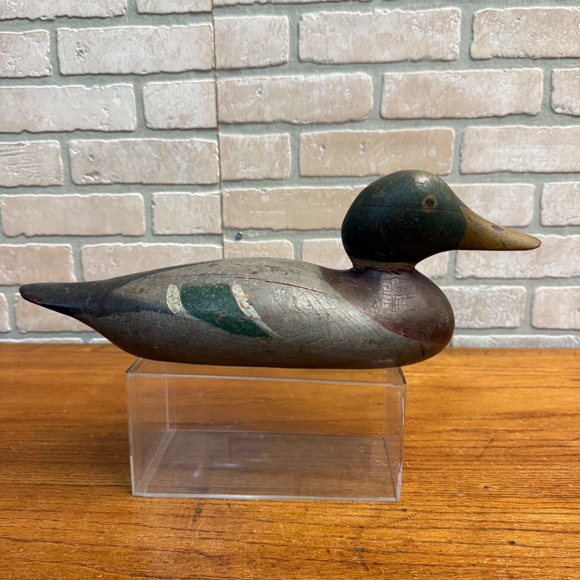 Vintage Mason Mallard Wood Duck Decoy Wooden Repaired