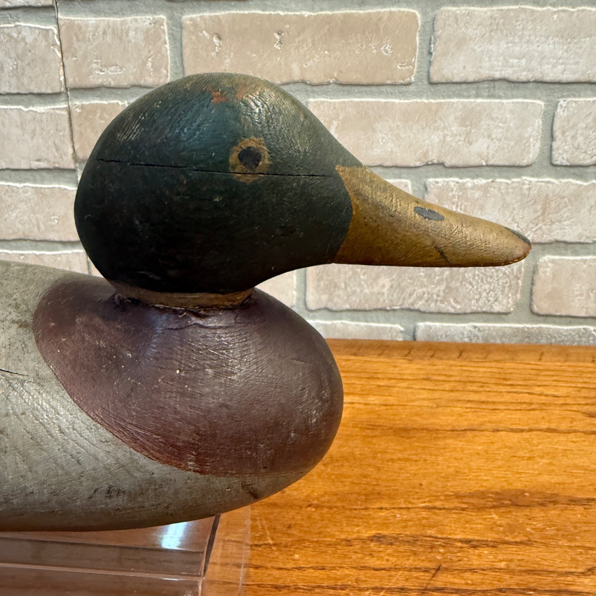 Vintage Mason Mallard Wood Duck Decoy Wooden Repaired