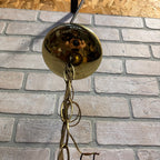 Vintage Mid Century Electric Cranberry Hanging Oil Parlor Lamp Dimpled