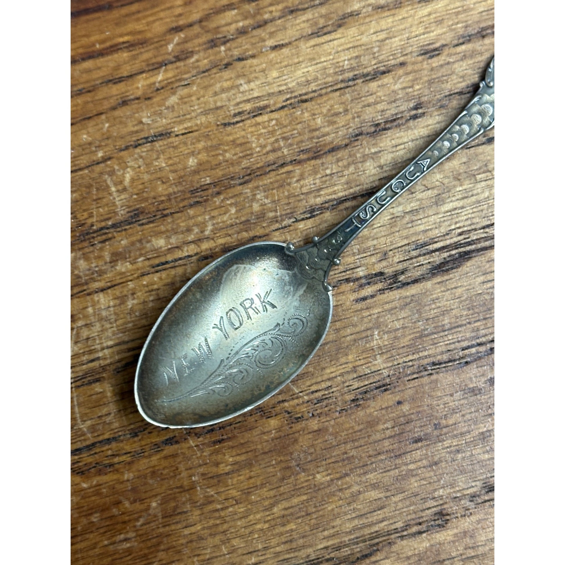 Vintage Sterling Silver August Zodiac Sign Souvenir Spoon New York - 14 grams