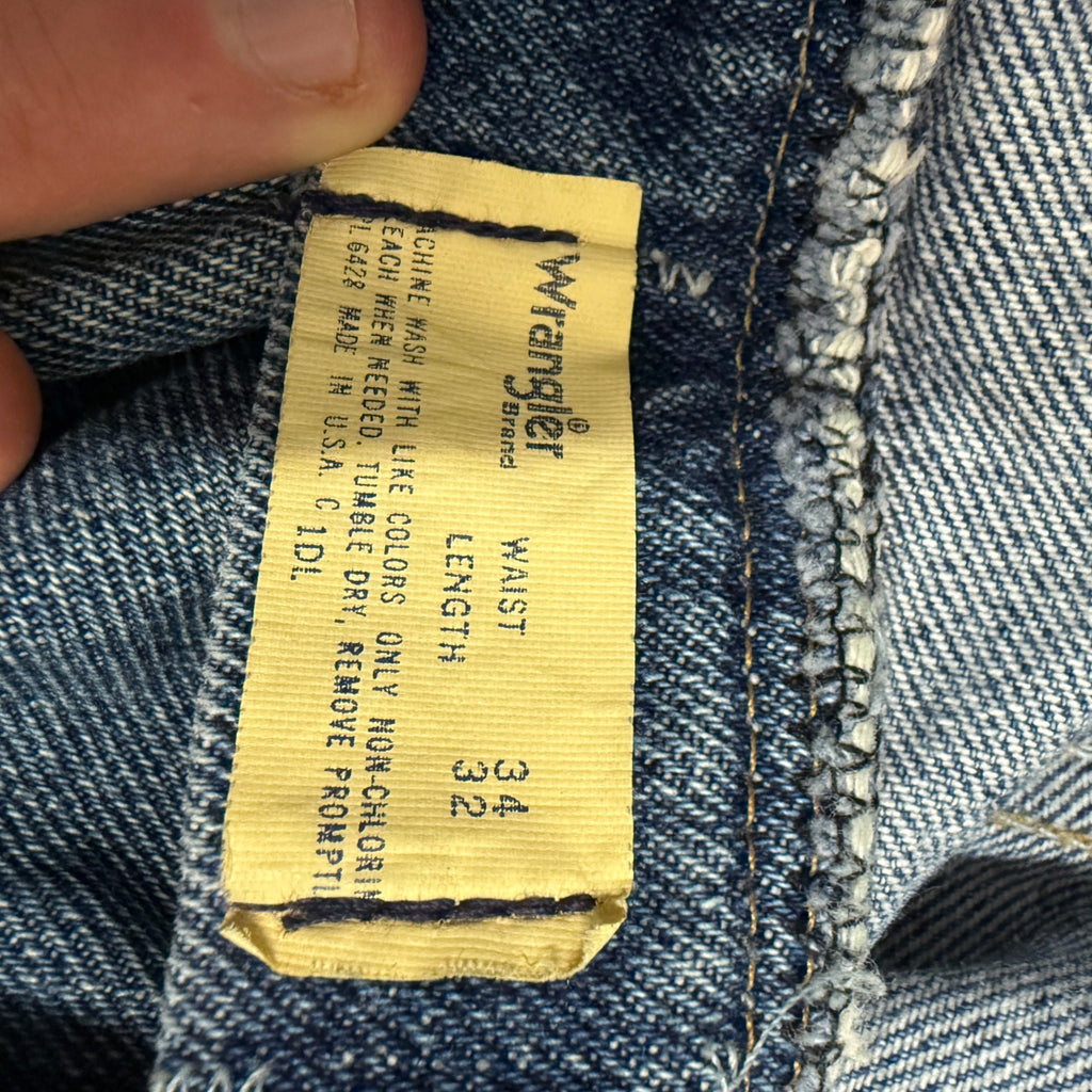 Wrangler Men's Denim Blue Jeans 34x32 Vintage 80s 90s Retro