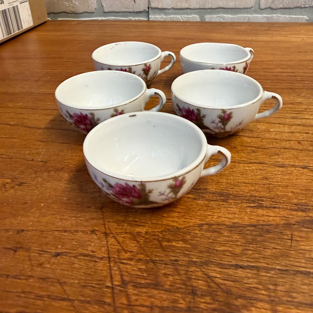 Vintage 1950s 24pc Child’s Miniature Moss Rose Tea & Dinner Set Japan W/ Box