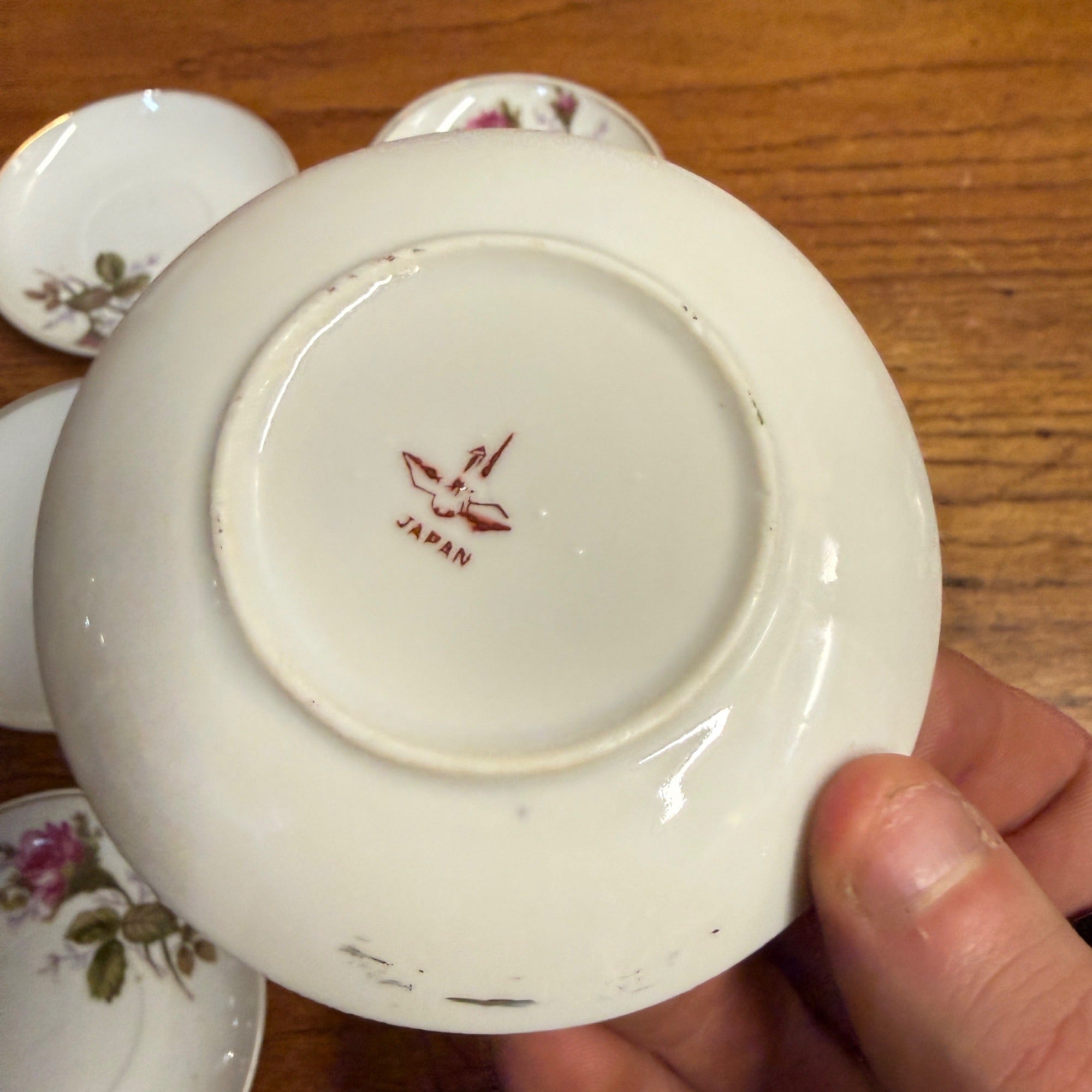Vintage 1950s 24pc Child’s Miniature Moss Rose Tea & Dinner Set Japan W/ Box