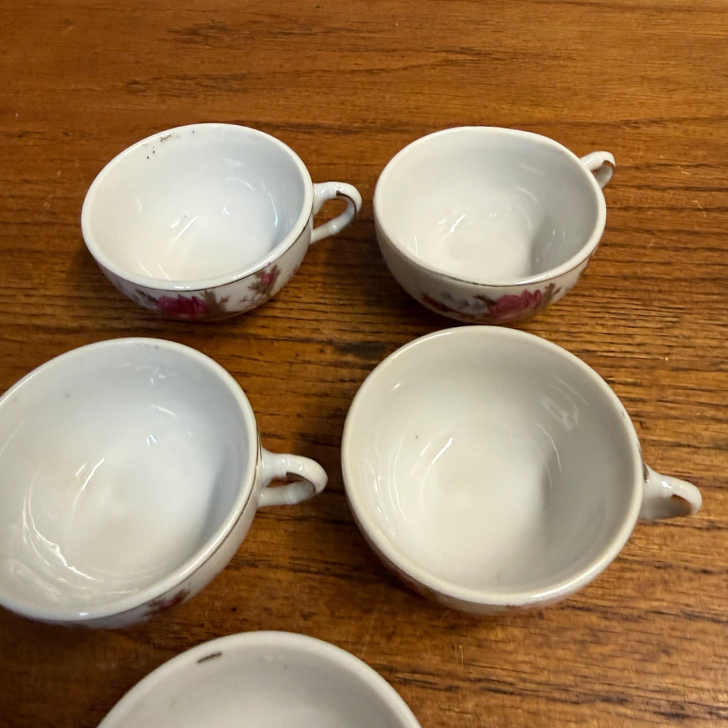 Vintage 1950s 24pc Child’s Miniature Moss Rose Tea & Dinner Set Japan W/ Box