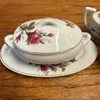 Vintage 1950s 24pc Child’s Miniature Moss Rose Tea & Dinner Set Japan W/ Box