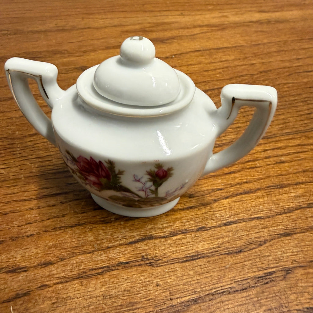Vintage 1950s 24pc Child’s Miniature Moss Rose Tea & Dinner Set Japan W/ Box