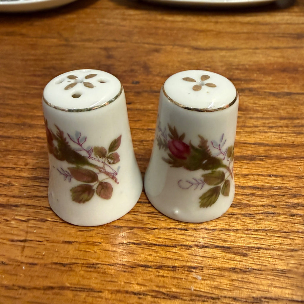 Vintage 1950s 24pc Child’s Miniature Moss Rose Tea & Dinner Set Japan W/ Box
