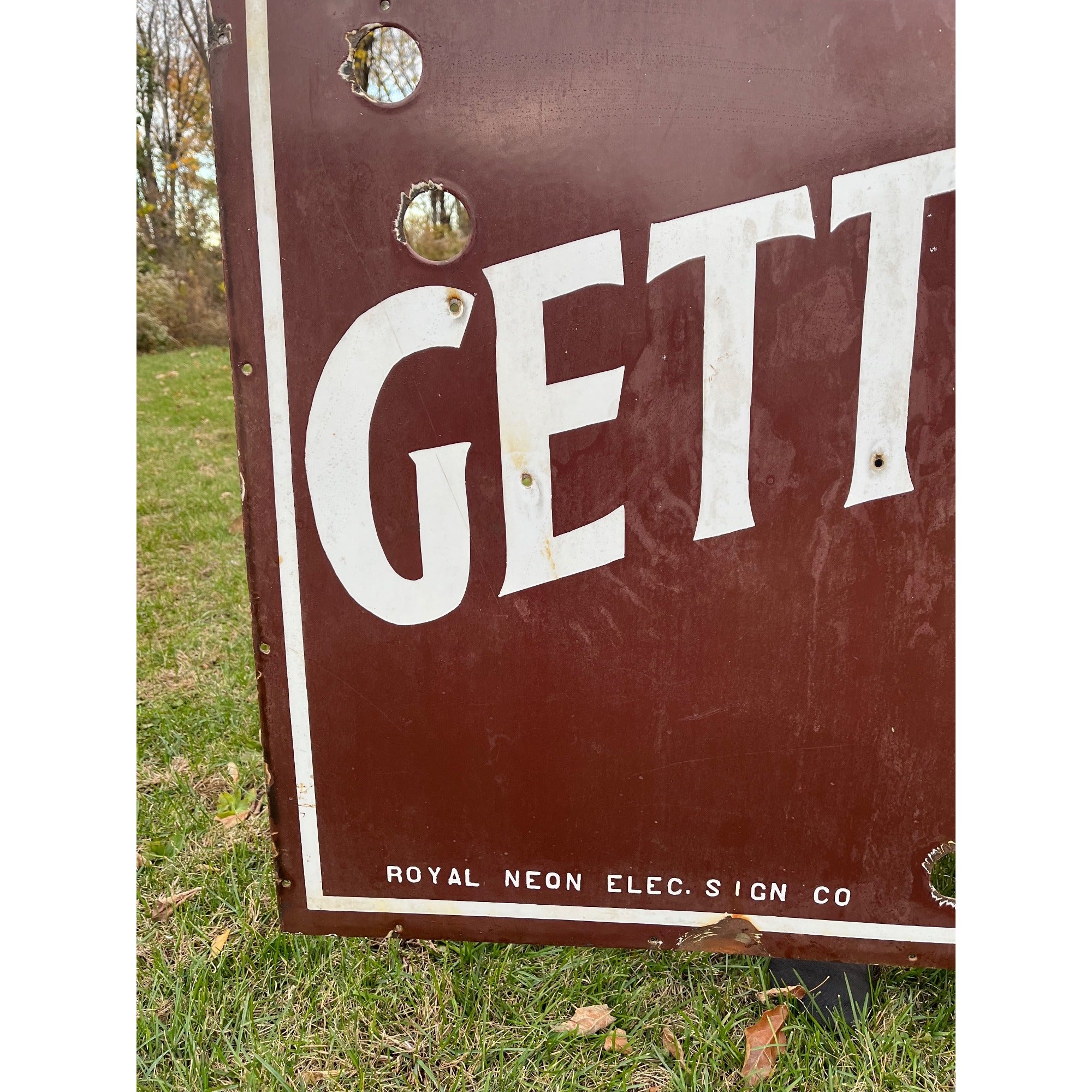 SCARCE Gettelman $1000 Porcelain Beer Sign Milwaukee WI 4ft x 3ft