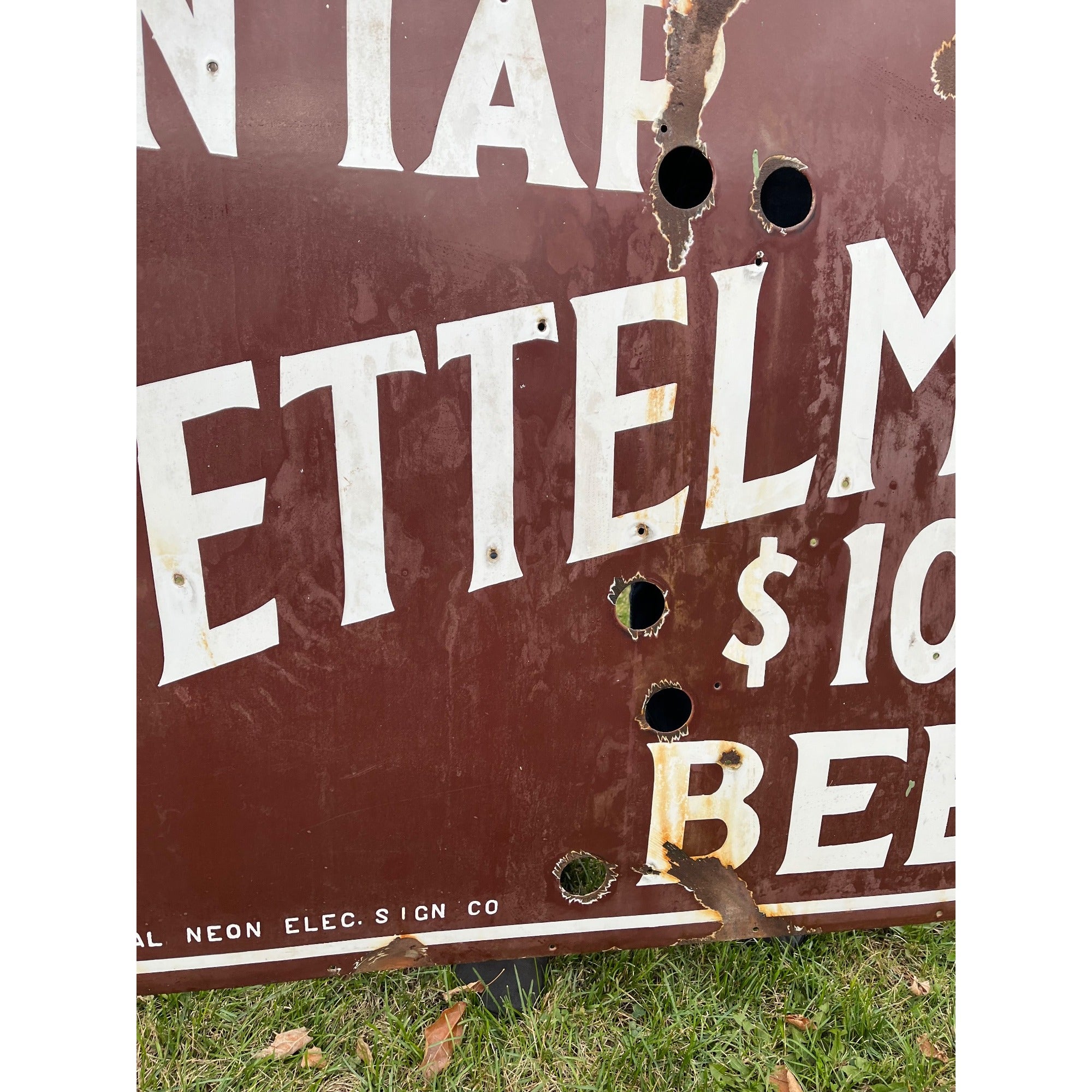 SCARCE Gettelman $1000 Porcelain Beer Sign Milwaukee WI 4ft x 3ft