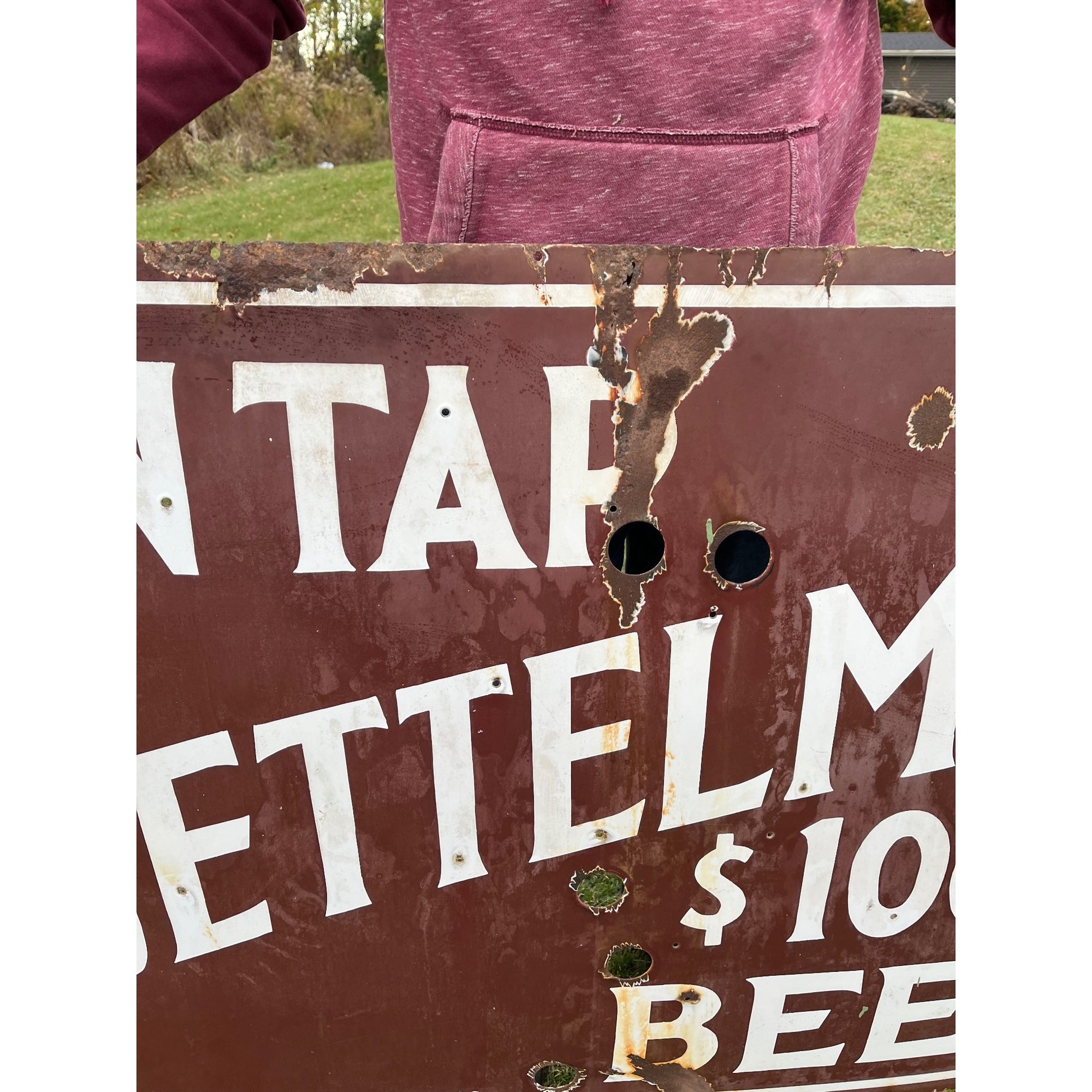 SCARCE Gettelman $1000 Porcelain Beer Sign Milwaukee WI 4ft x 3ft