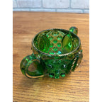 Antique EAPG Northwoods Emerald Green Butter Dish Sugar Bowl Condiment Bowl SET