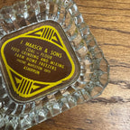 Vintage Ashippun Wisconsin Wis Advertising Glass Ashtray Farm Coal Maasch Flour