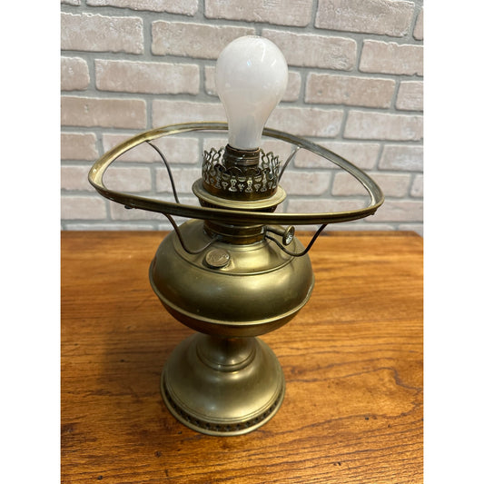 Vintage Hurricane Rayo Kerosene Brass Oil Lamp Electrified