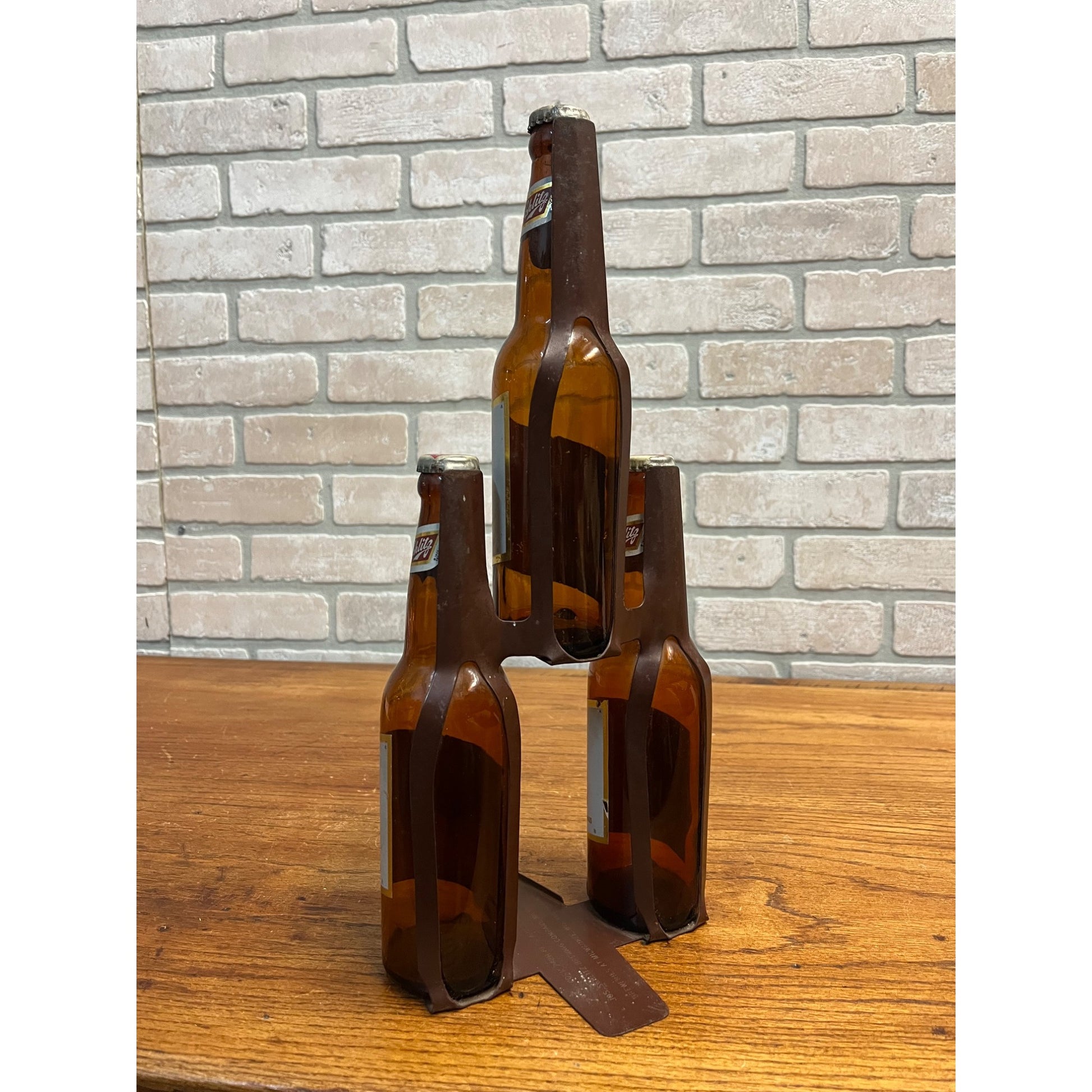RARE Vintage 1950s Schlitz Beer Advertising Backbar Bottle Pyramid Display