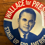 (2) George Wallace For President LeMay Political Button Pins Campaign