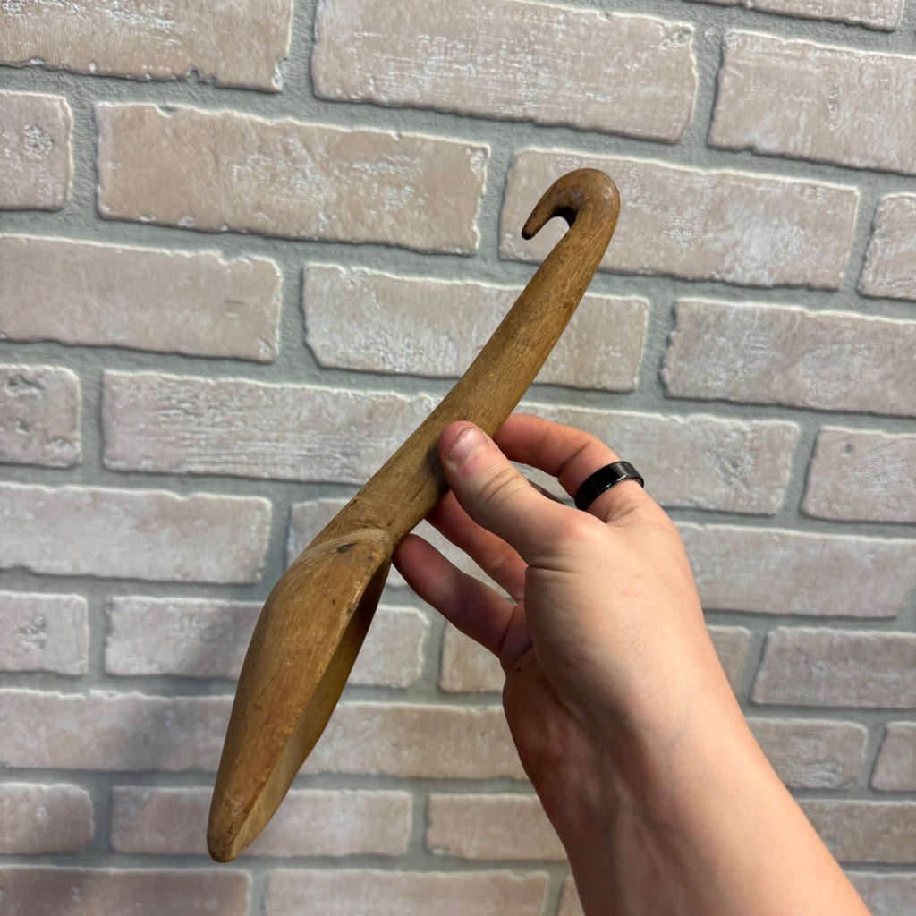 Antique Primitive 19th Century Butter Paddle W/ Hooked End Early Kitch ...