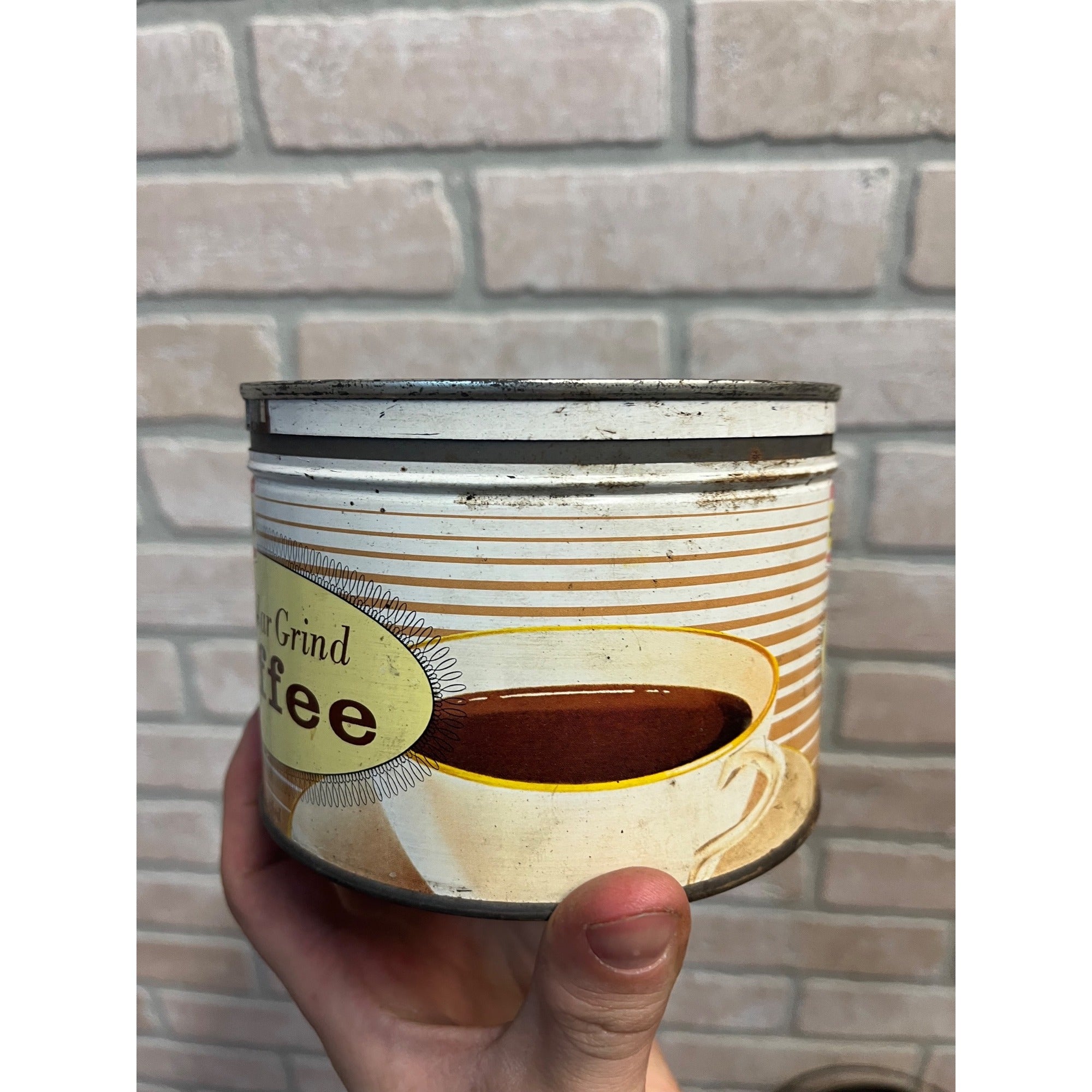 Vintage Super Value Regular Grind Coffee Can Advertising 1lb Keywind