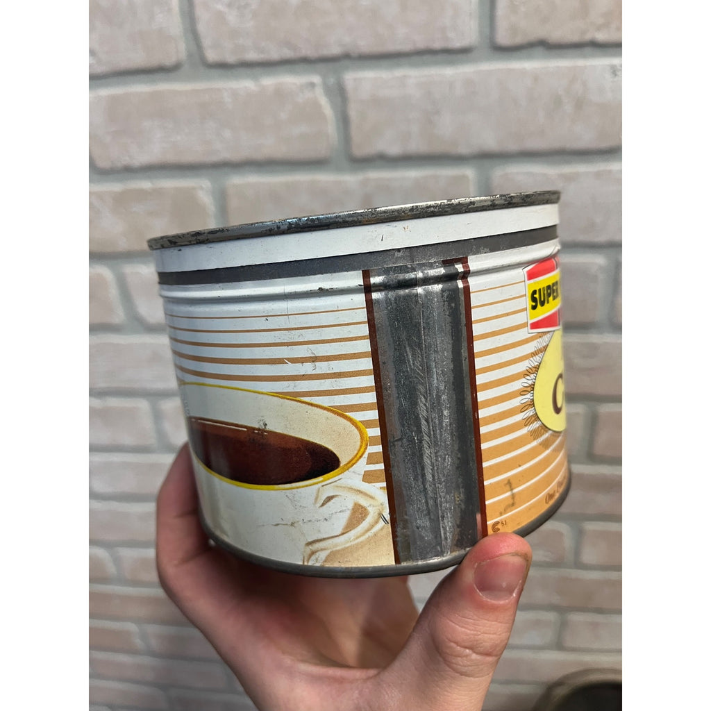 Vintage Super Value Regular Grind Coffee Can Advertising 1lb Keywind