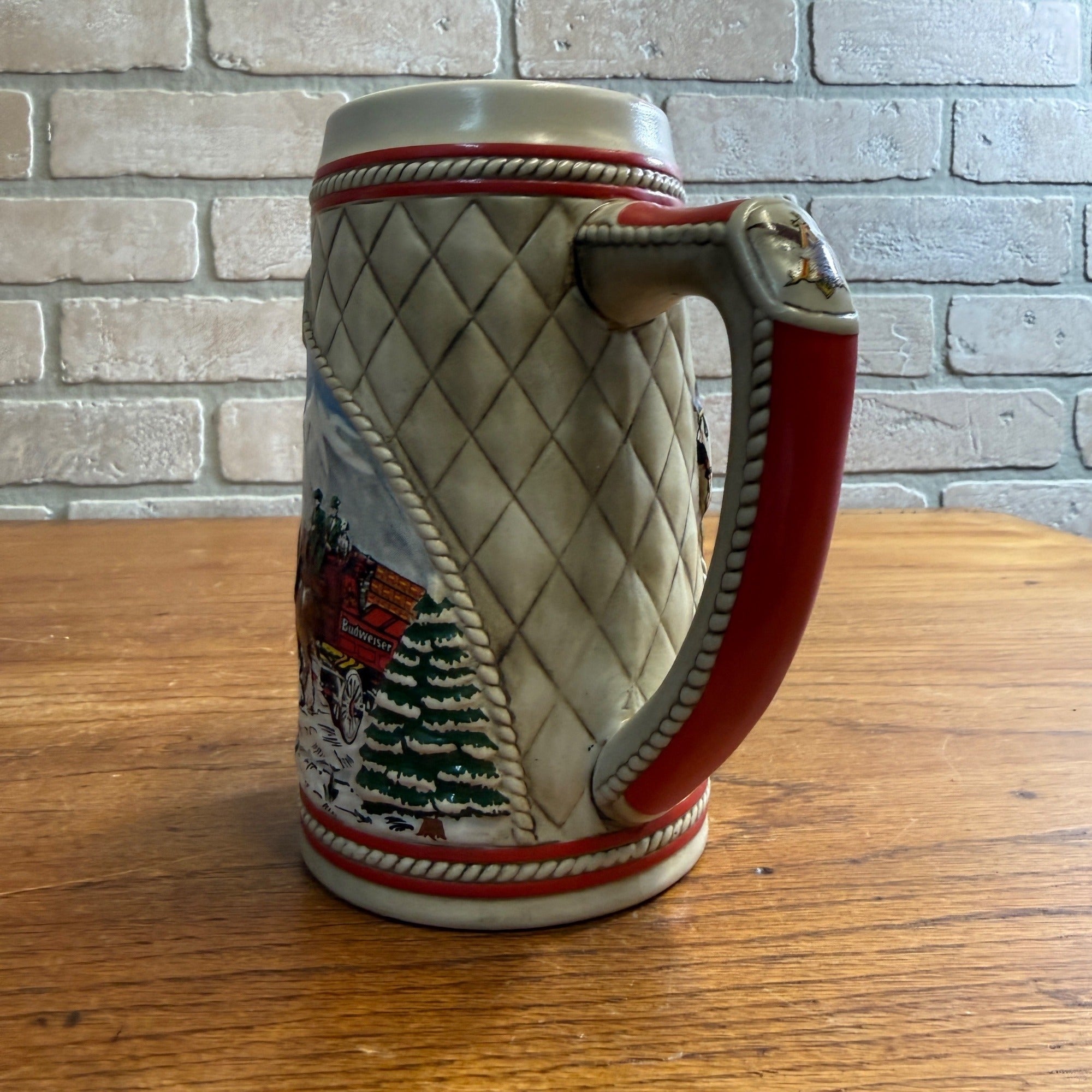 Vintage 1985 Budweiser Clydesdale Horses Beer Stein Mug Ceramic Ceramarte