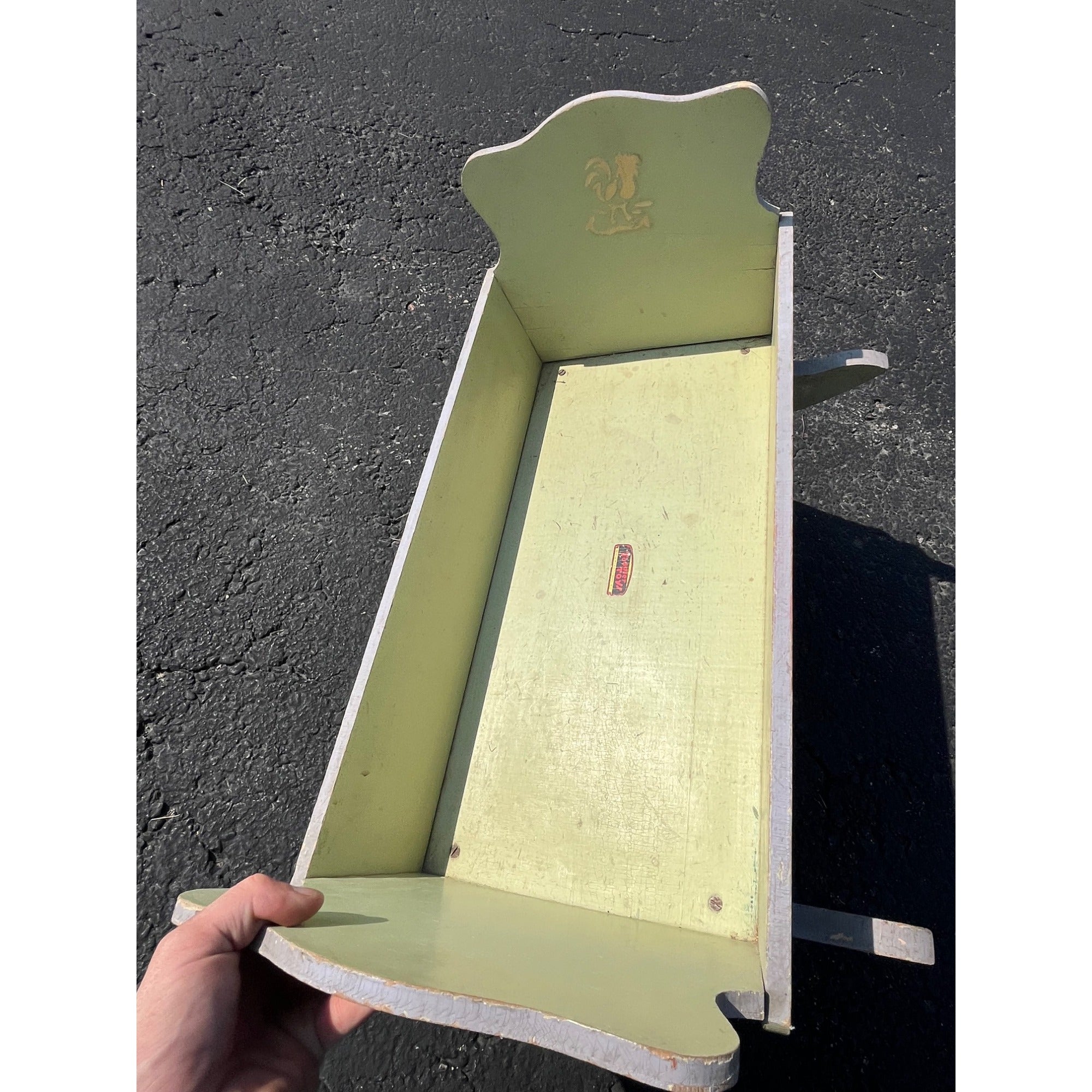 Vintage 1930s Baby's Rocker Crib Wooden Gould Mfg Co. Toddler Toys of Oshkosh WI