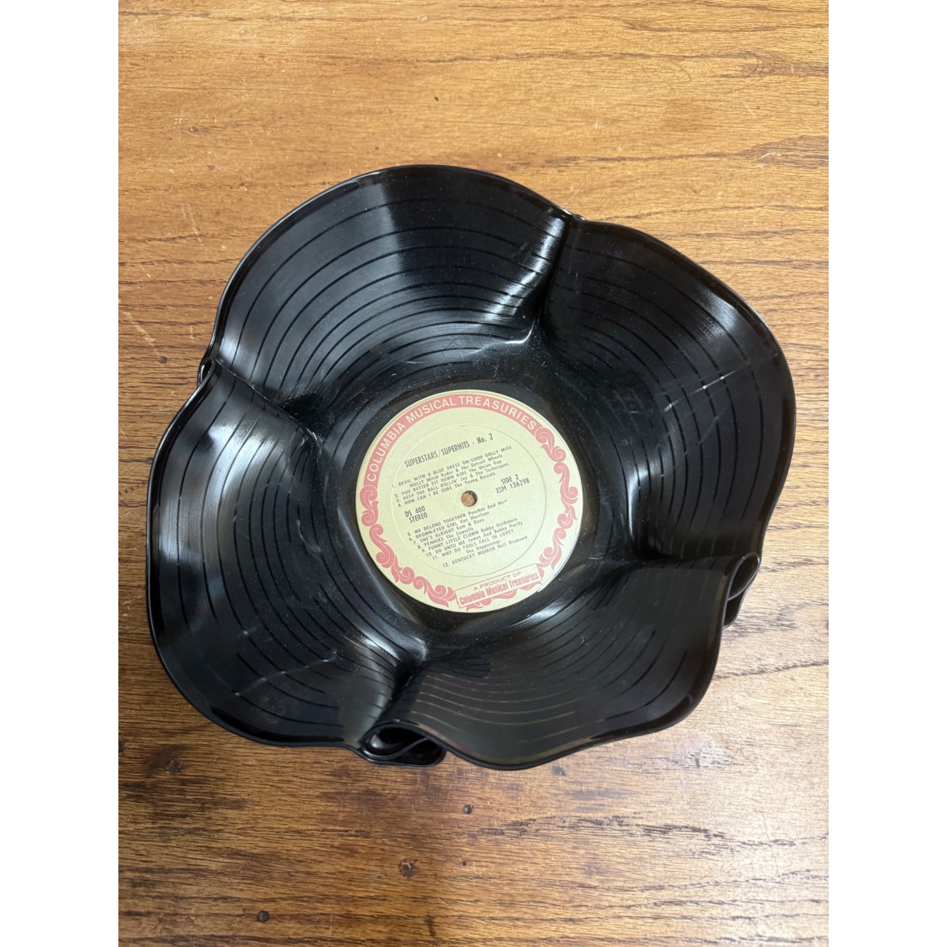 Vintage LP Vinyl Record Repurposed Dish Crimped Mid Century