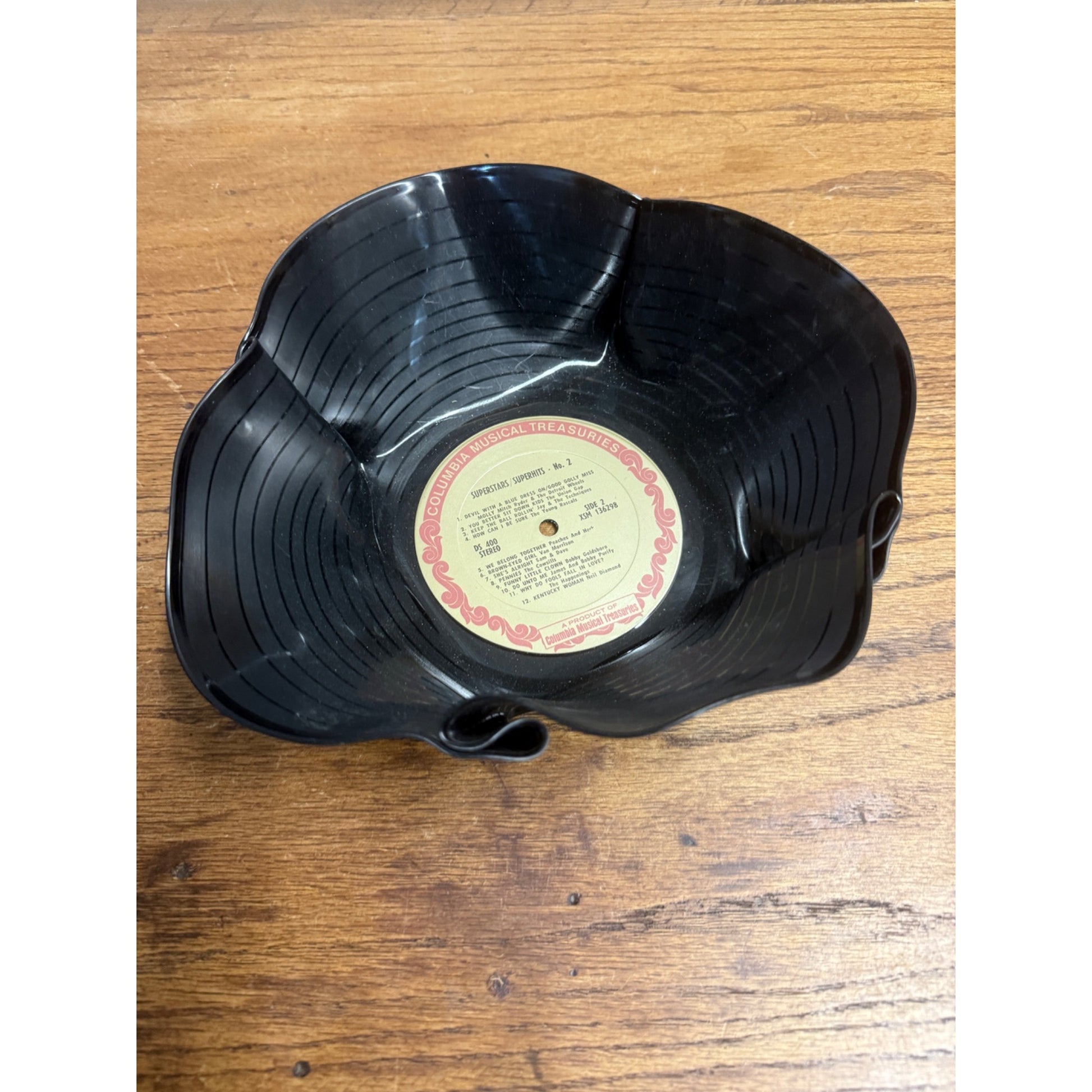 Vintage LP Vinyl Record Repurposed Dish Crimped Mid Century