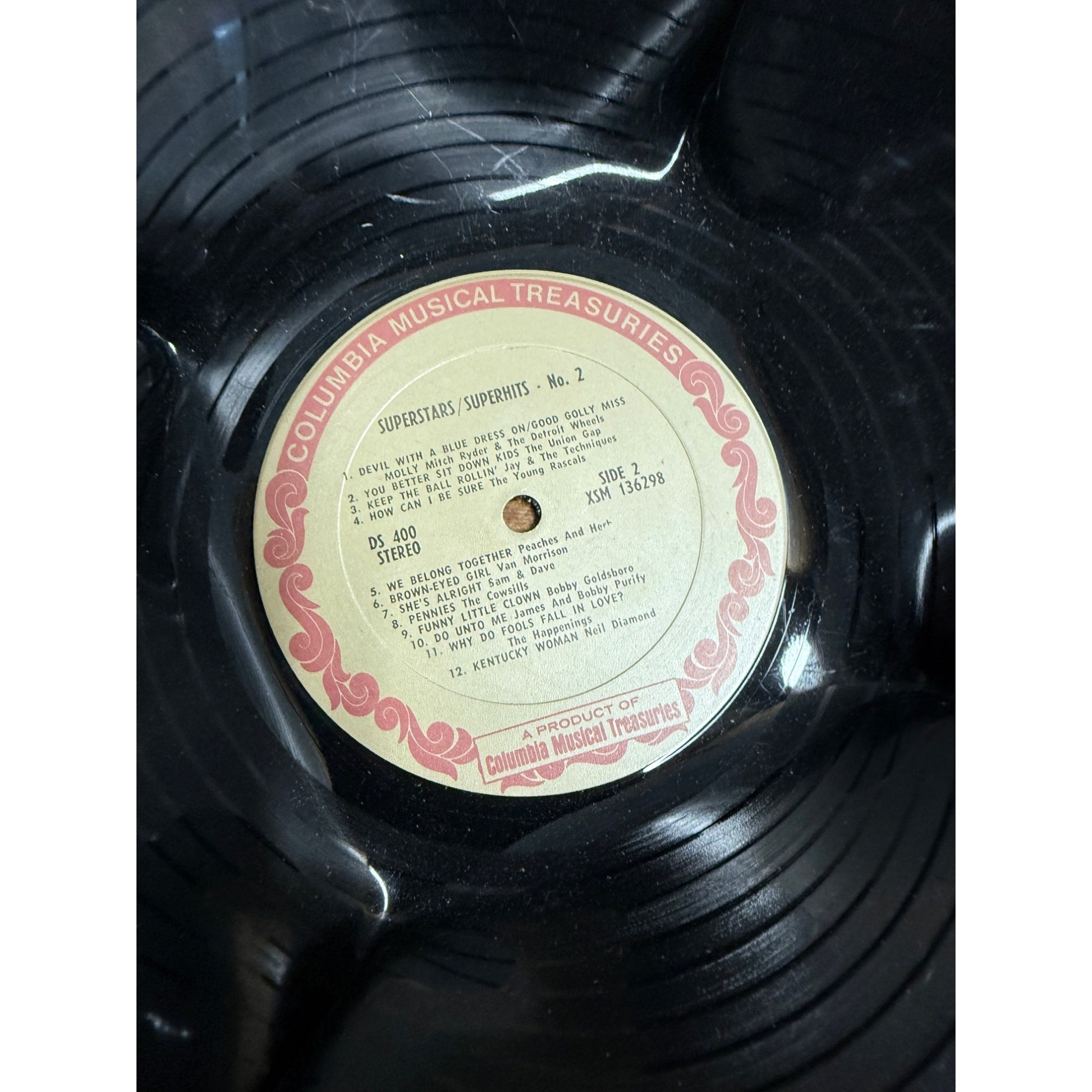 Vintage LP Vinyl Record Repurposed Dish Crimped Mid Century