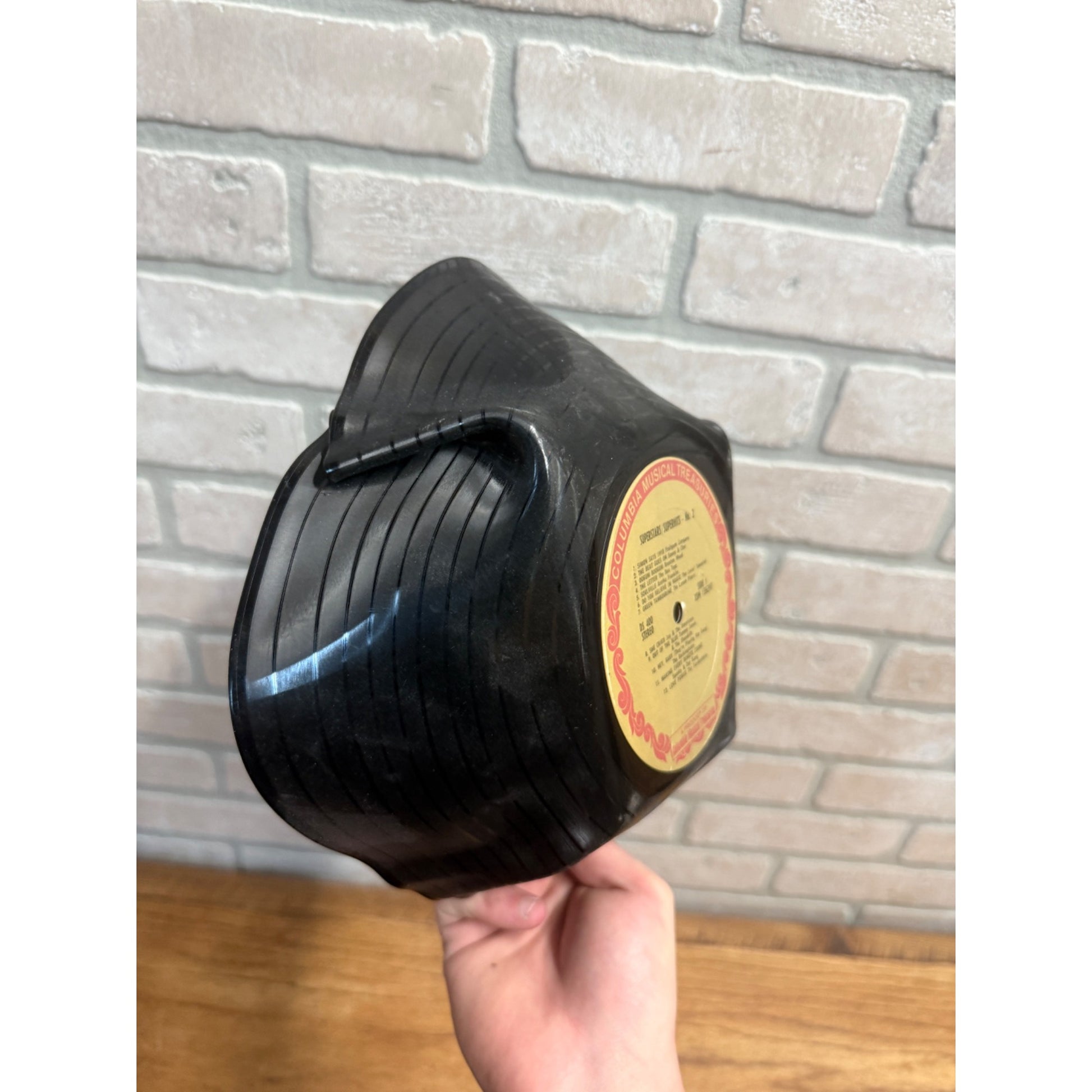 Vintage LP Vinyl Record Repurposed Dish Crimped Mid Century