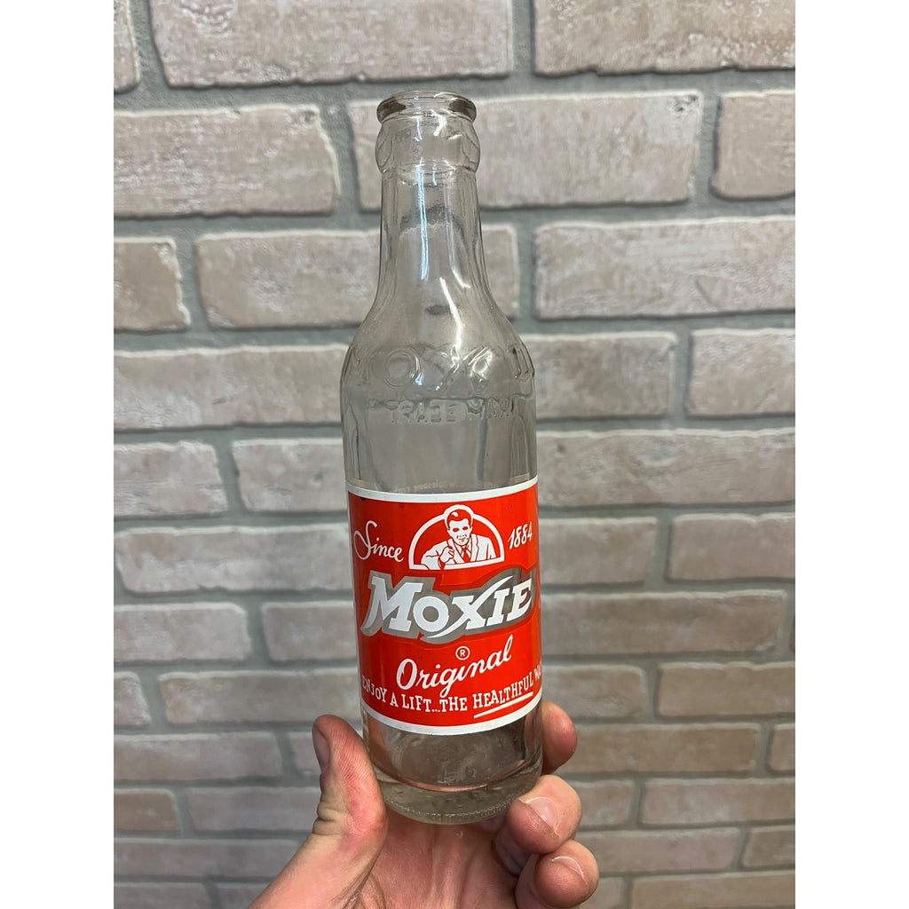 Moxie Soda Bottle 7oz 1940's Needham Heights, Mass. Bottle Empty