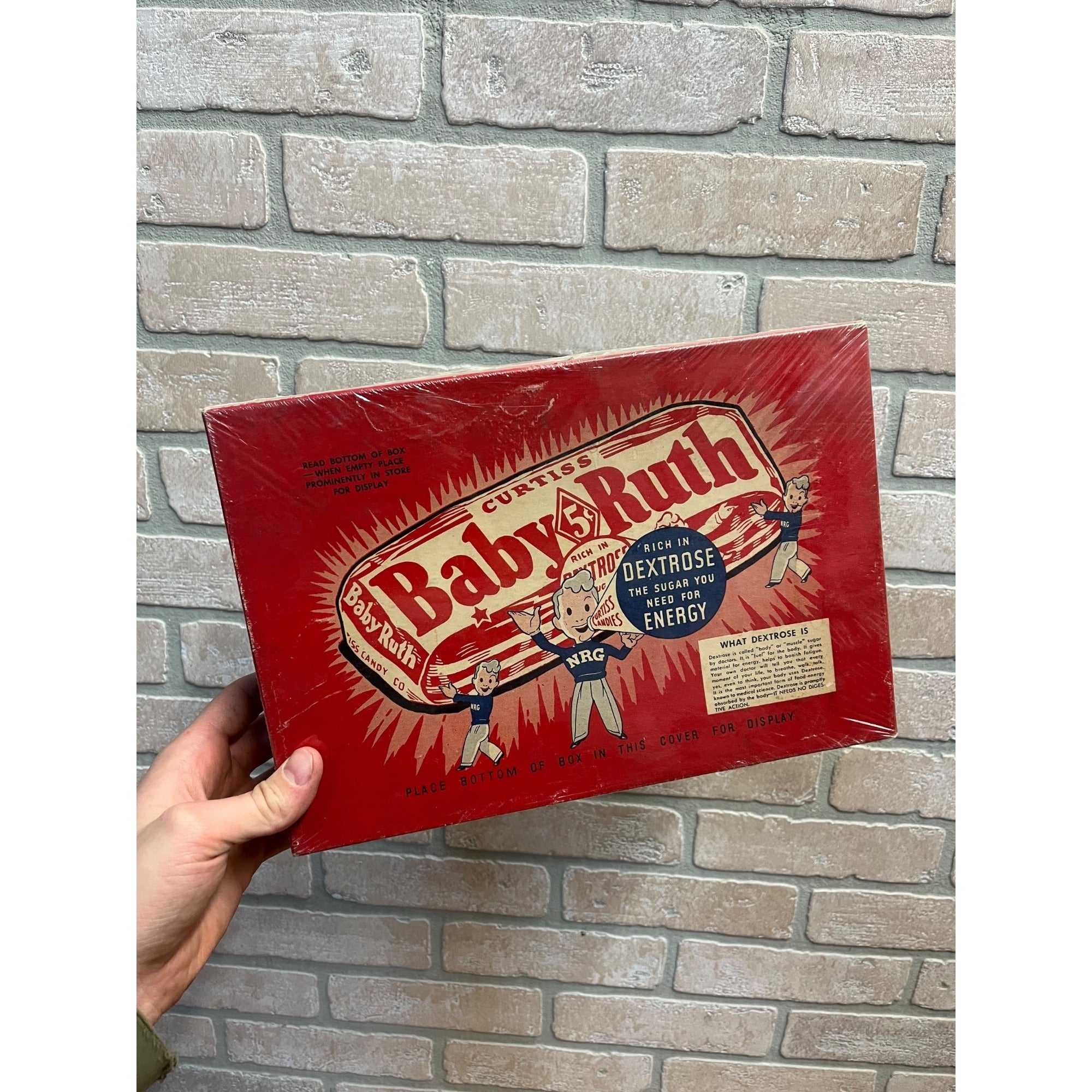 Vintage Baby Ruth Curtiss  5-Cent Candy Bar Store Display Advertising Empty Box