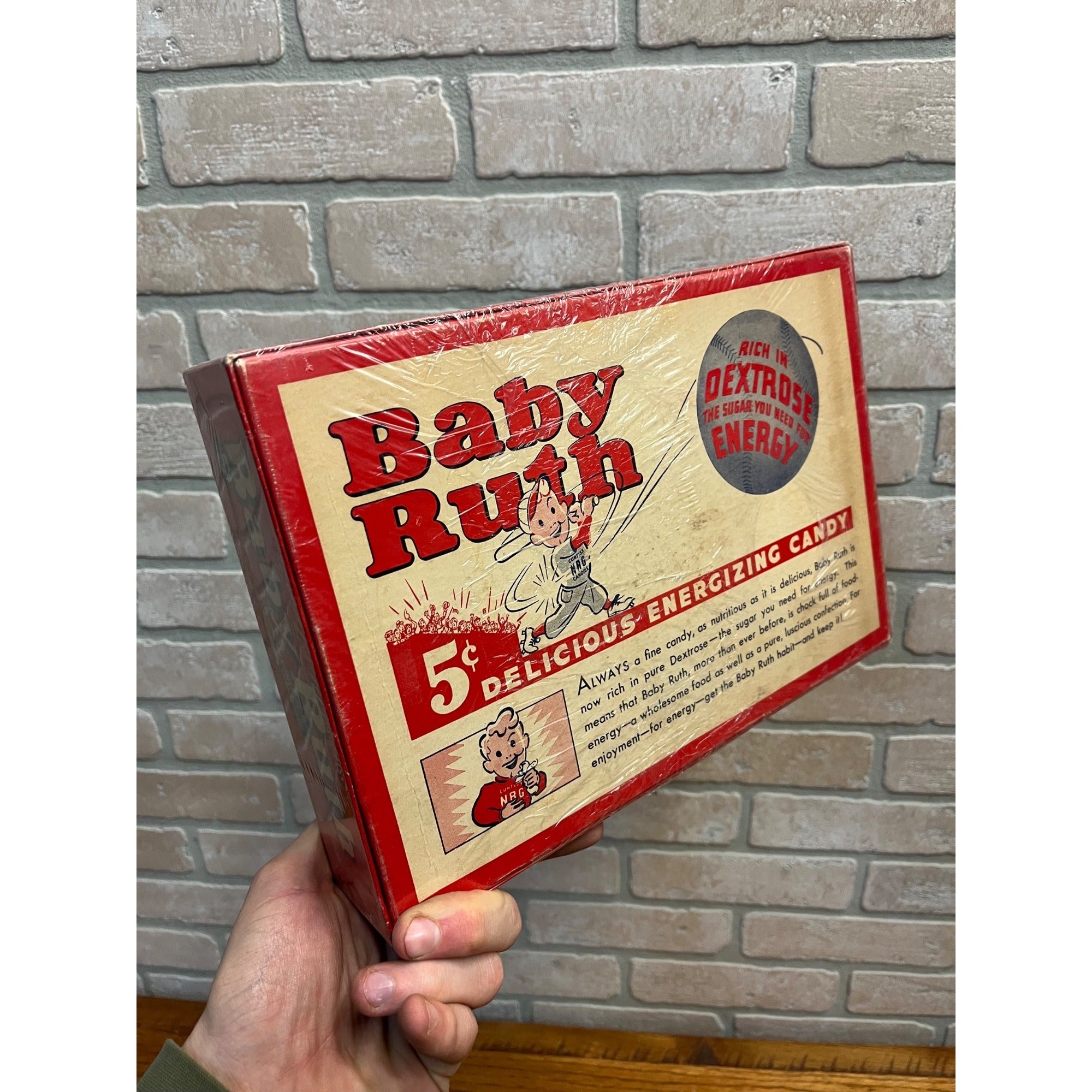 Vintage Baby Ruth Curtiss  5-Cent Candy Bar Store Display Advertising Empty Box