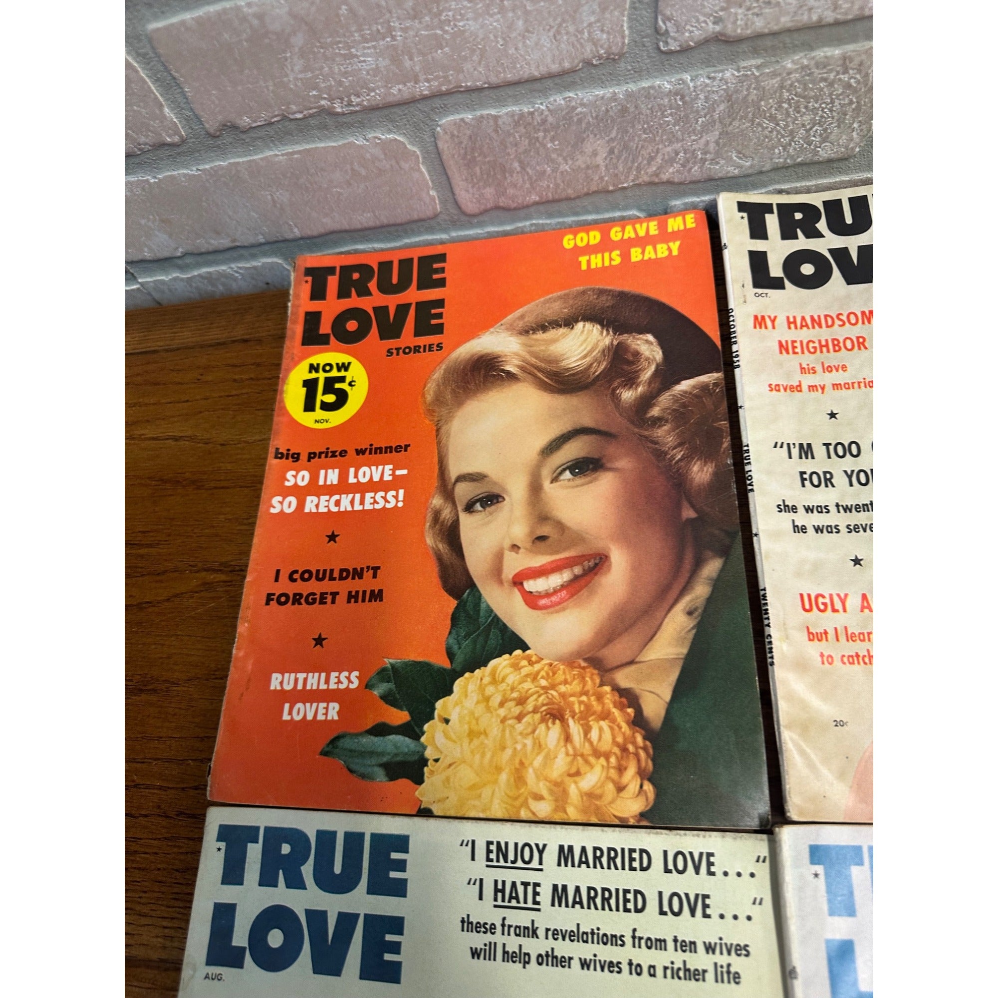 Vintage 1950s True Love Stories Teenage Pulp Fiction Magazines Lot (5)
