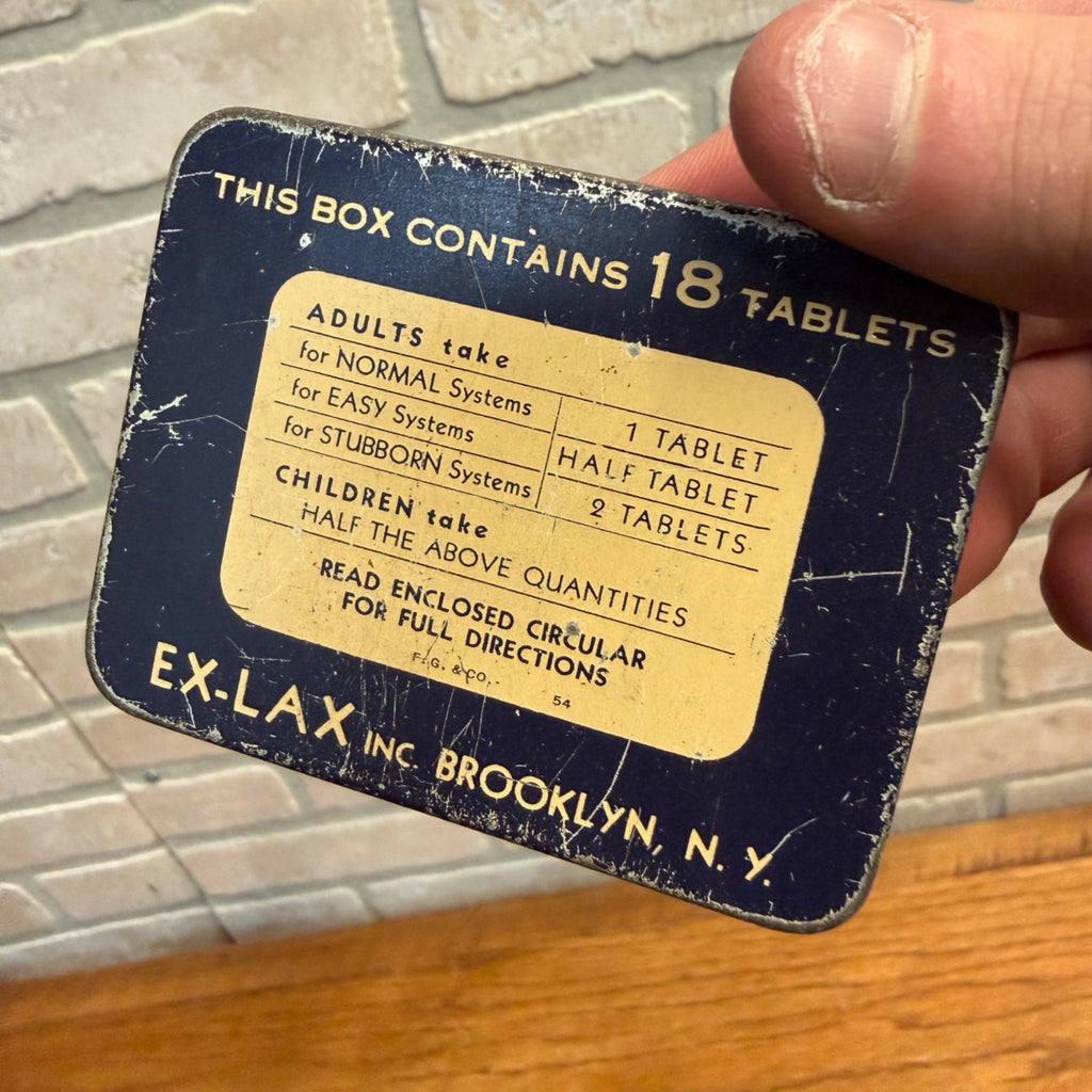 Vintage Ex Lax Chocolate Laxative Metal Advertising Tin