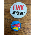 Vintage Fink University Retro Pins Buttons Lot (2) Honor Student 1960s