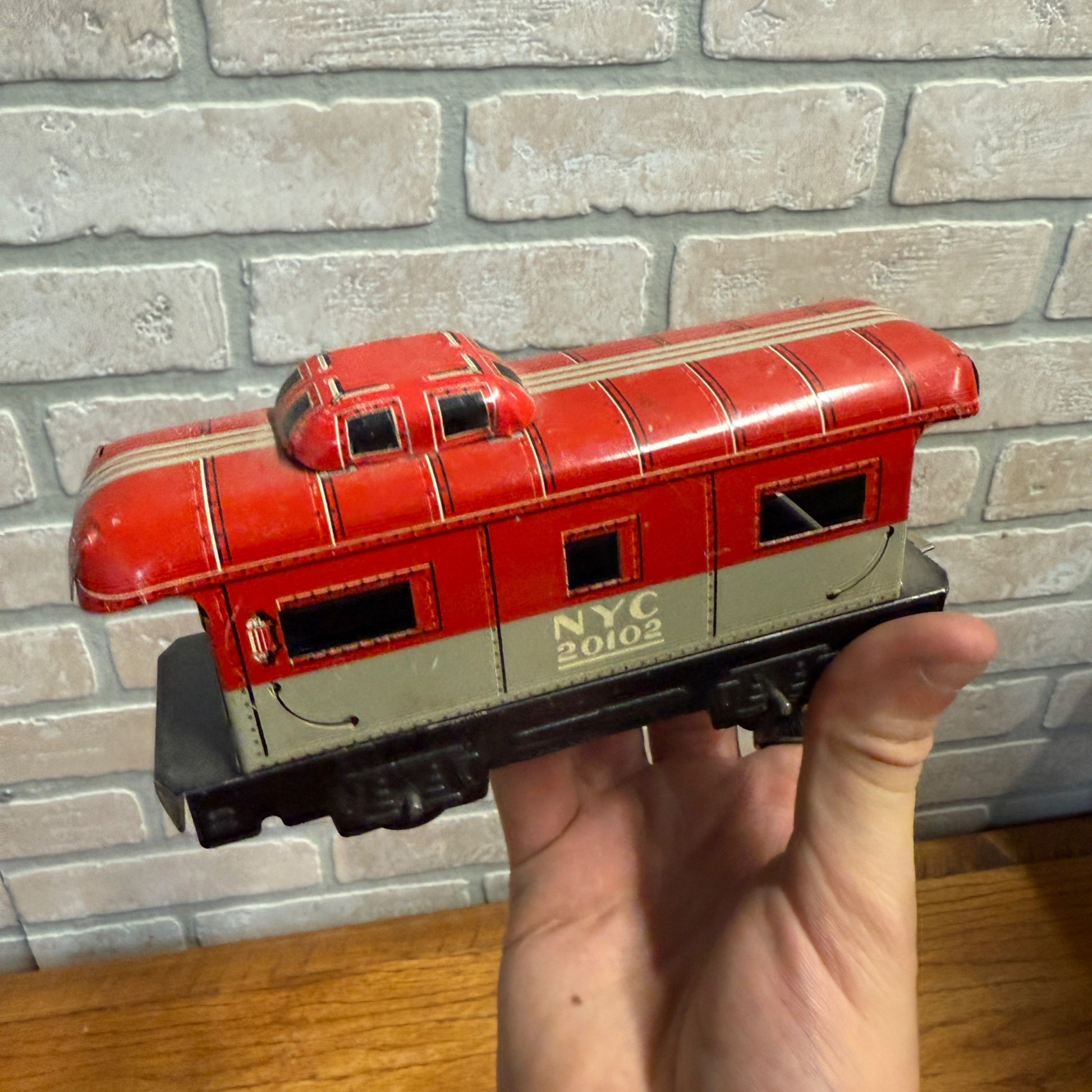 Vintage Tin Metal Marx Train Toy Set W/ Cars Locomotive & Track