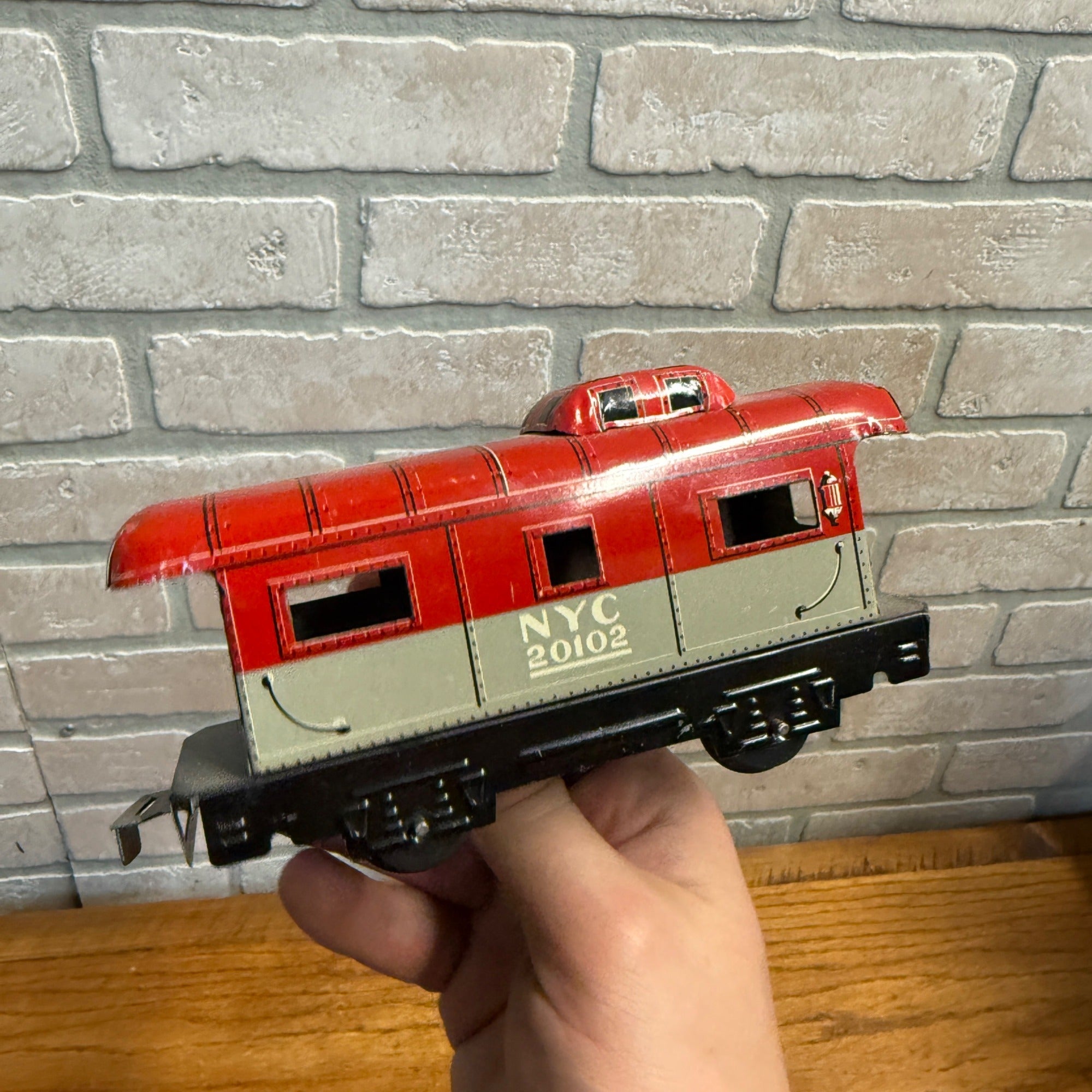 Vintage Tin Metal Marx Train Toy Set W/ Cars Locomotive & Track