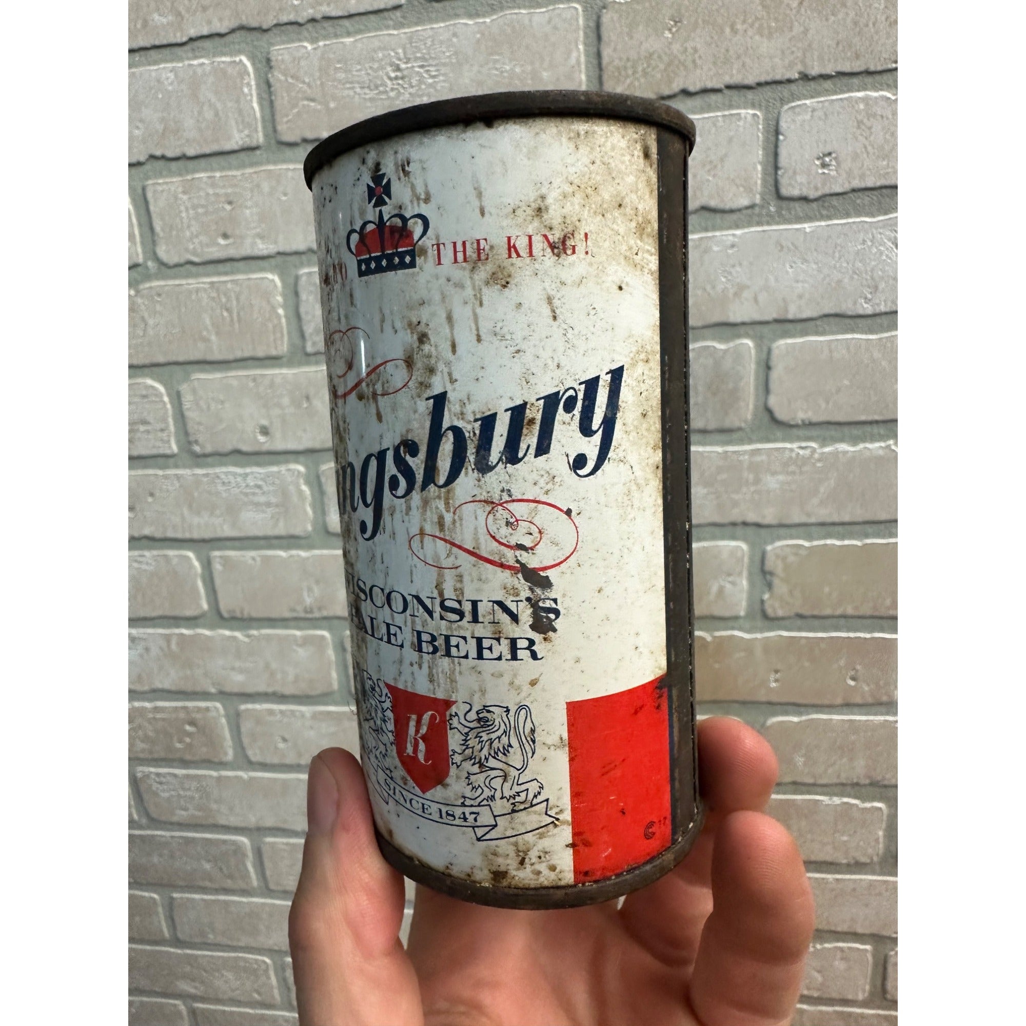 KINGSBURY WISCONSINS PALE BEER FLAT PUNCH TOP CAN 12 OZ