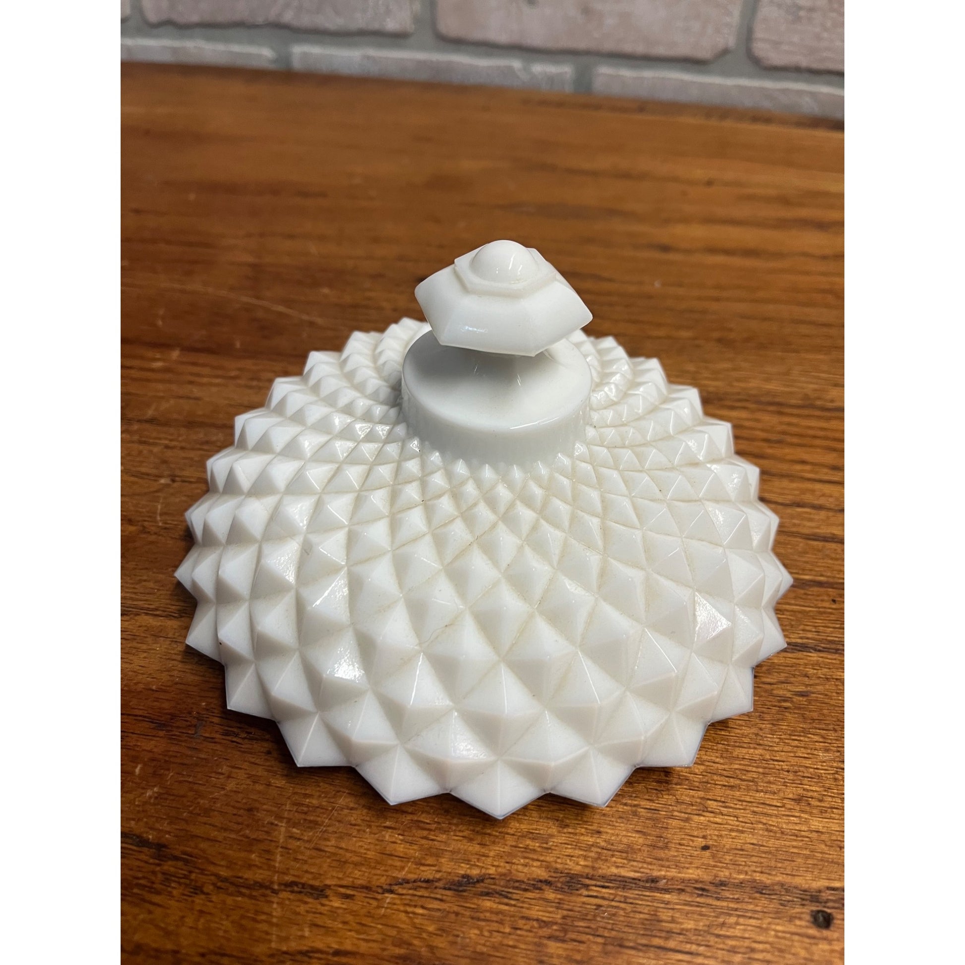 Westmoreland White Milk Glass Sawtooth Diamond Replacement Candy Dish LID