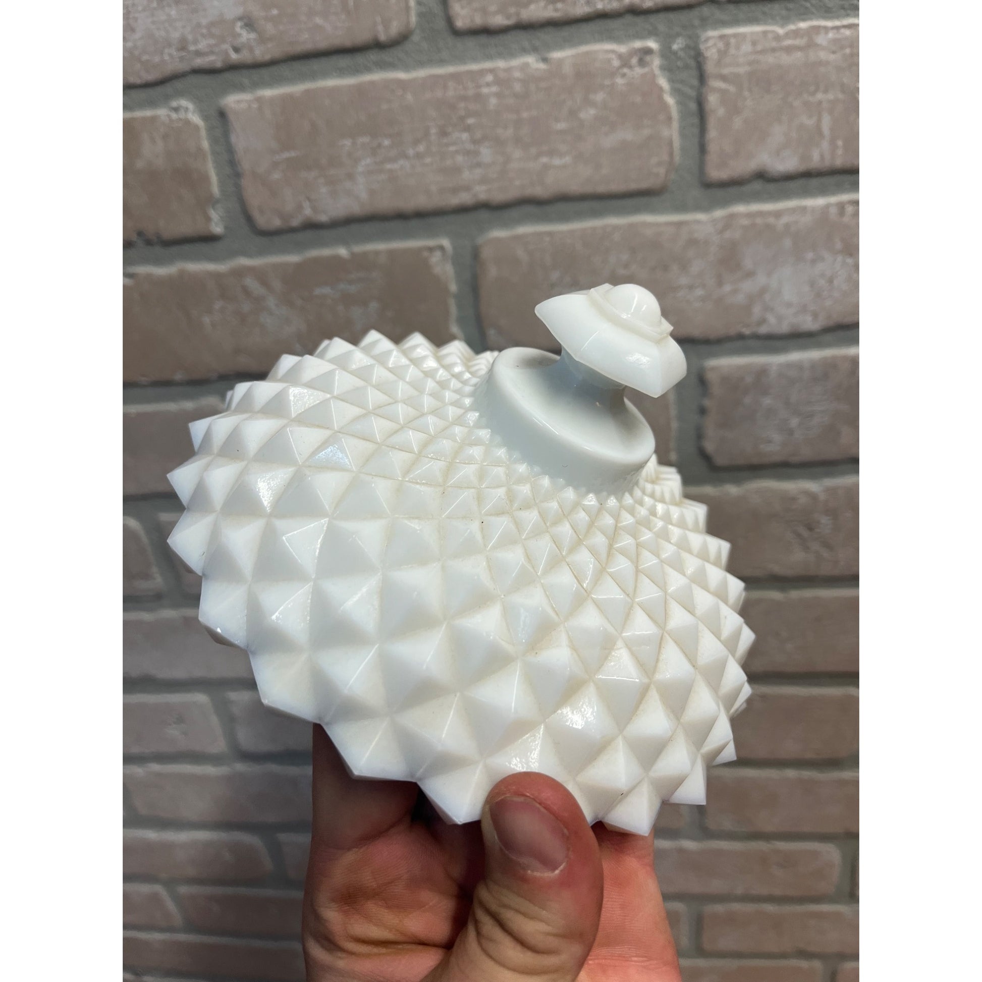 Westmoreland White Milk Glass Sawtooth Diamond Replacement Candy Dish LID