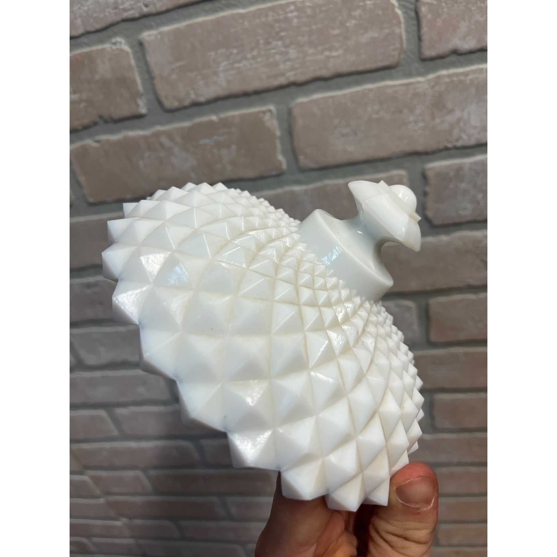 Westmoreland White Milk Glass Sawtooth Diamond Replacement Candy Dish LID