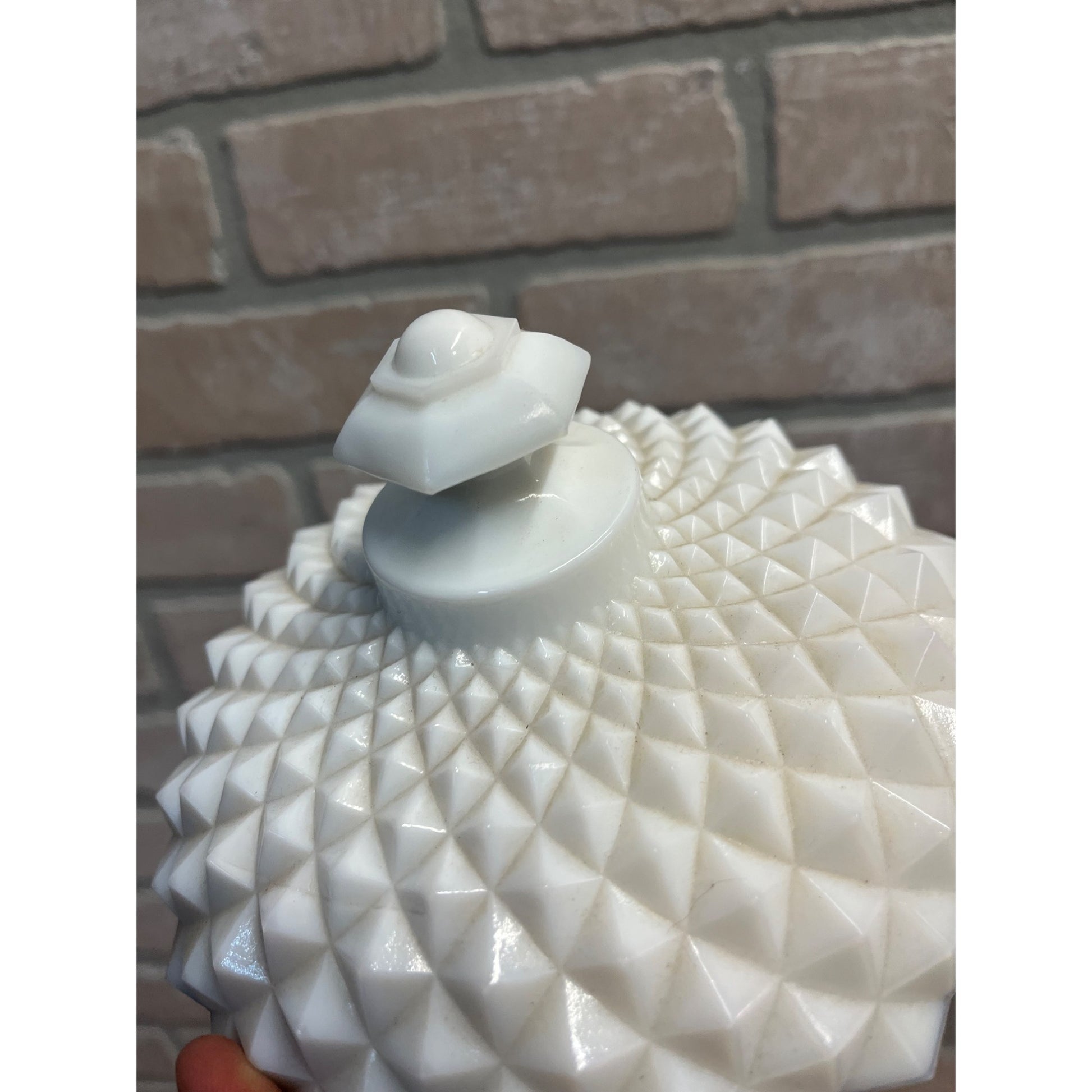 Westmoreland White Milk Glass Sawtooth Diamond Replacement Candy Dish LID