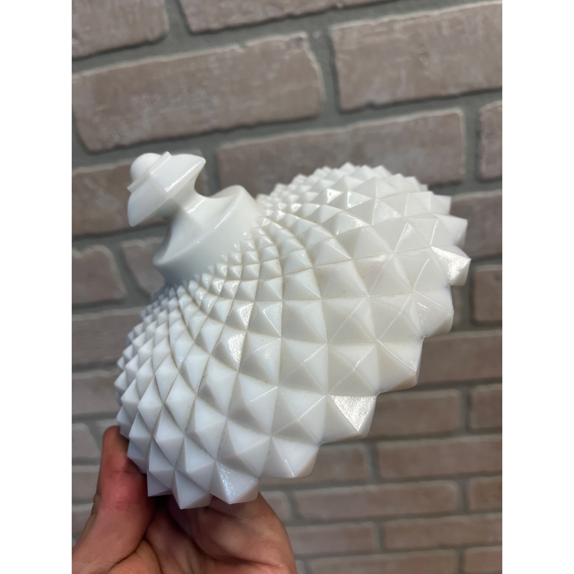 Westmoreland White Milk Glass Sawtooth Diamond Replacement Candy Dish LID