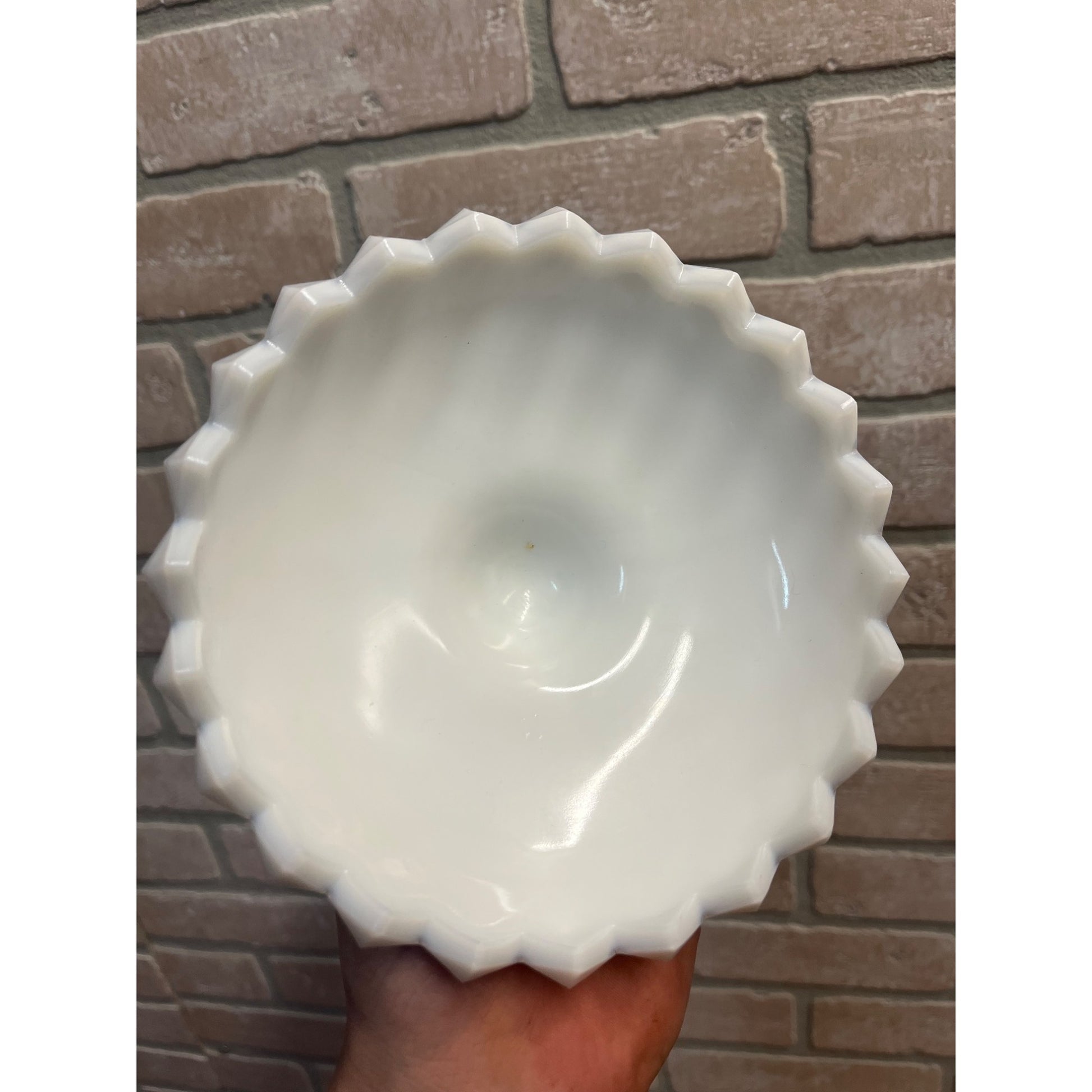 Westmoreland White Milk Glass Sawtooth Diamond Replacement Candy Dish LID