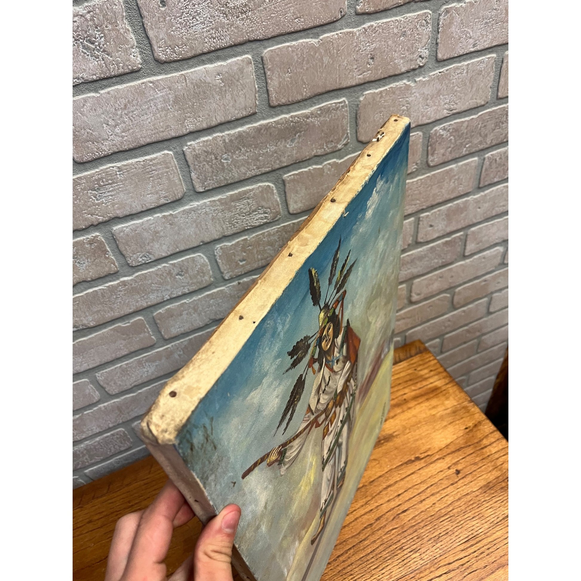 Vintage Oil on Canvas Painting by P. Naveda Spanish Mexican Traditonal Dancer