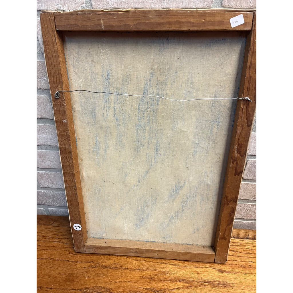 Vintage Oil on Canvas Painting by P. Naveda Spanish Mexican Traditonal Dancer