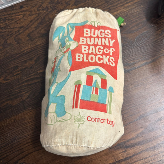 Bugs Bunny Vintage Colorful Wooden Building Blocks Connor Toys W/ bag