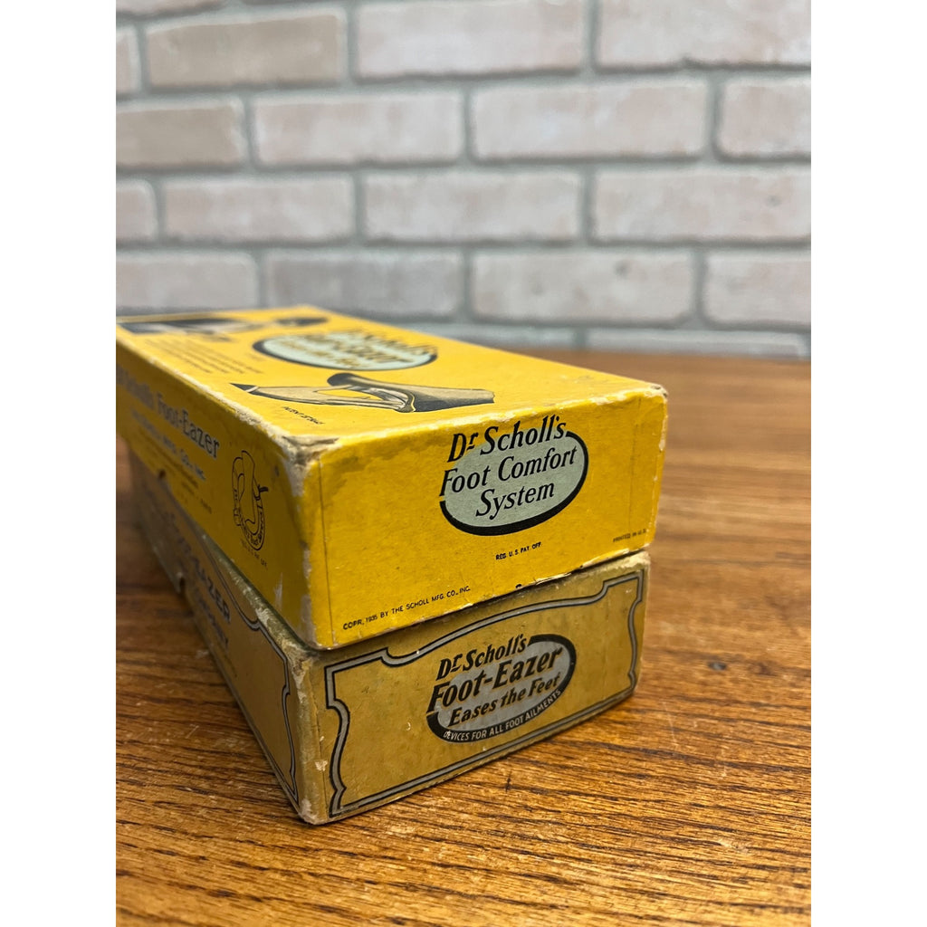 Vintage 1920s Dr Scholl's Foot Eazer Advertising Boxes w/ Contents, One EMpty